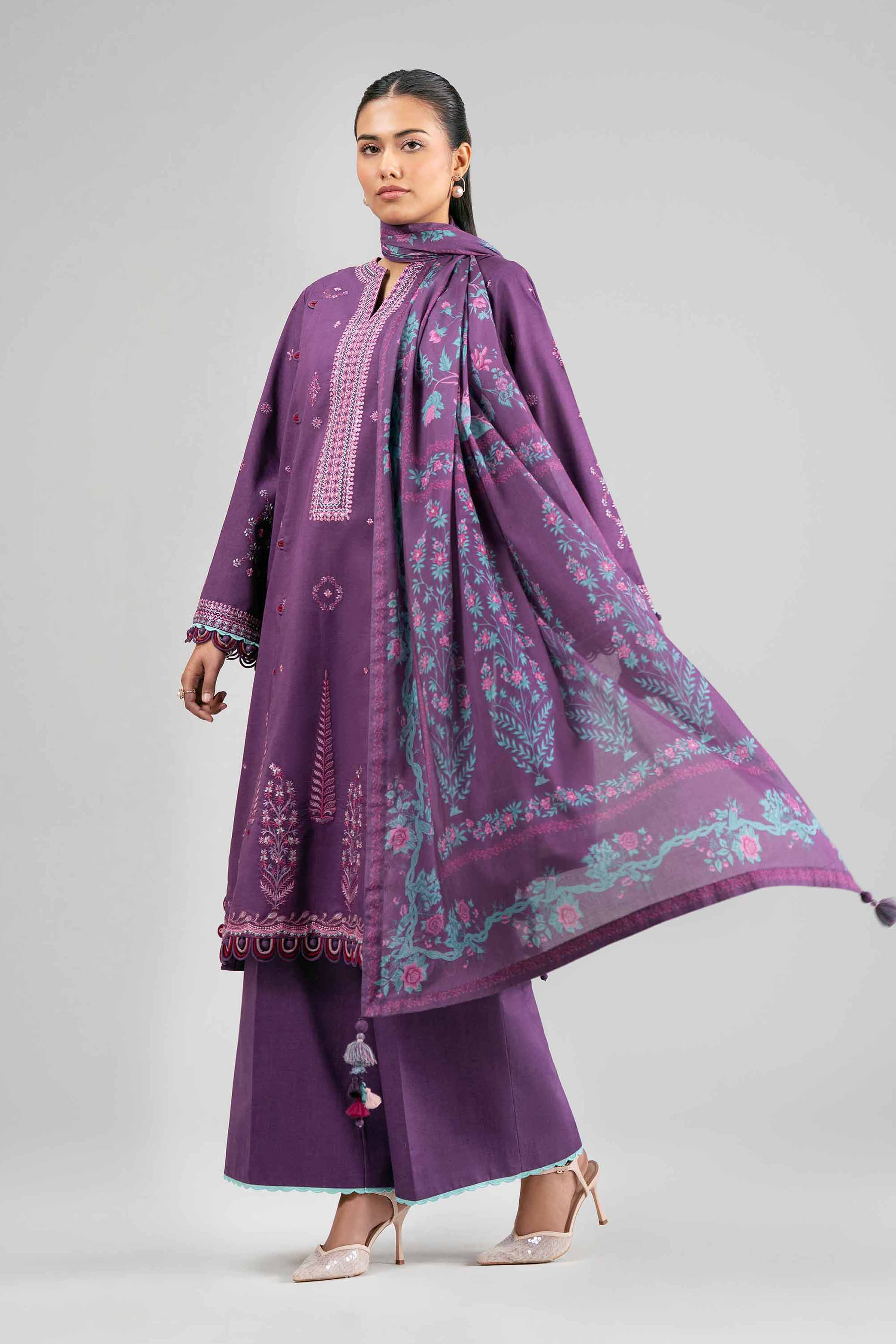 3 Piece - Digital Printed Embroidered Suit - 42601524 for Women - Unstitched Collection | Nishat | Shop Online