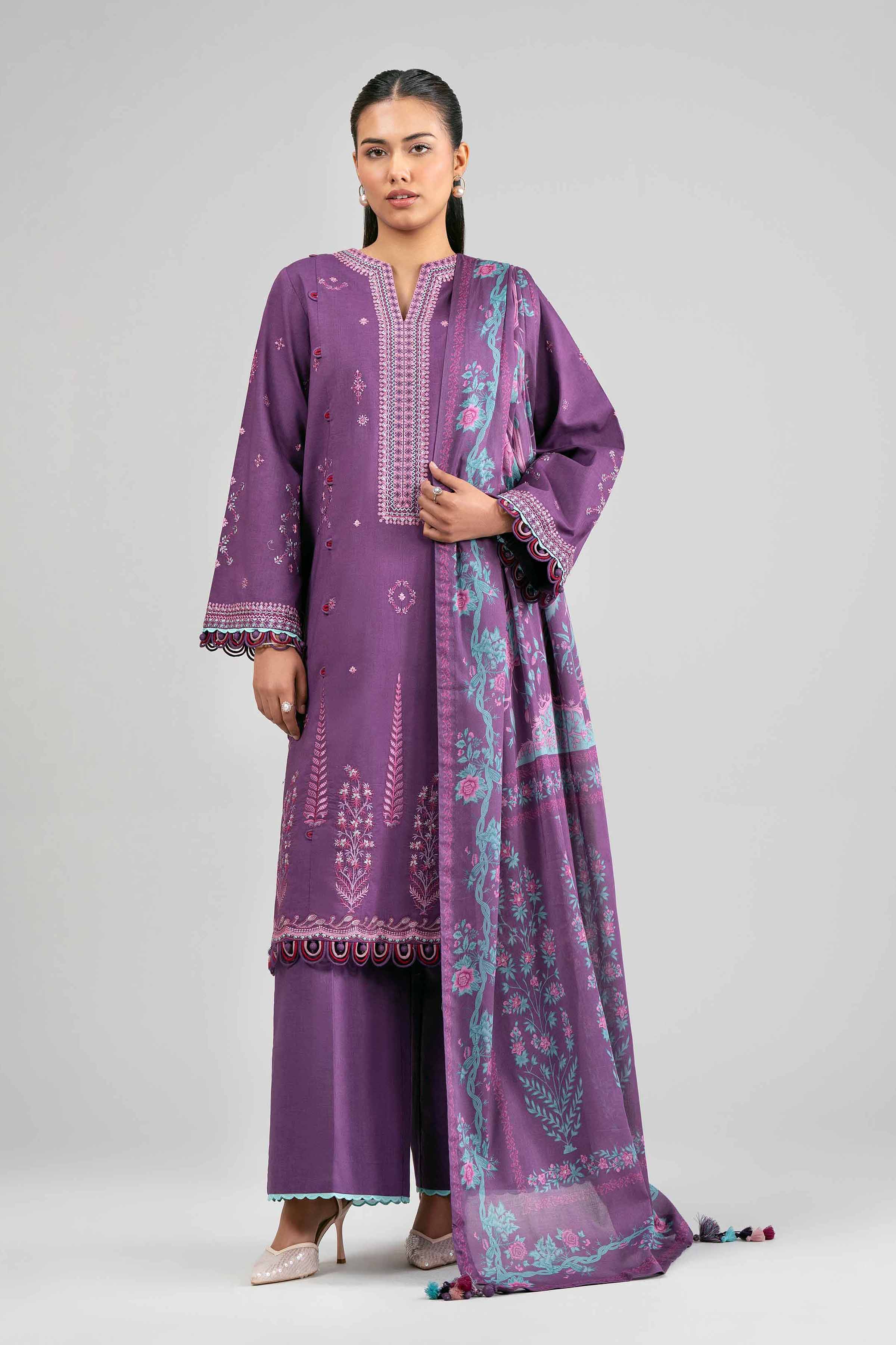 3 Piece - Digital Printed Embroidered Suit - 42601524 for Women - Unstitched Collection | Nishat | Shop Online