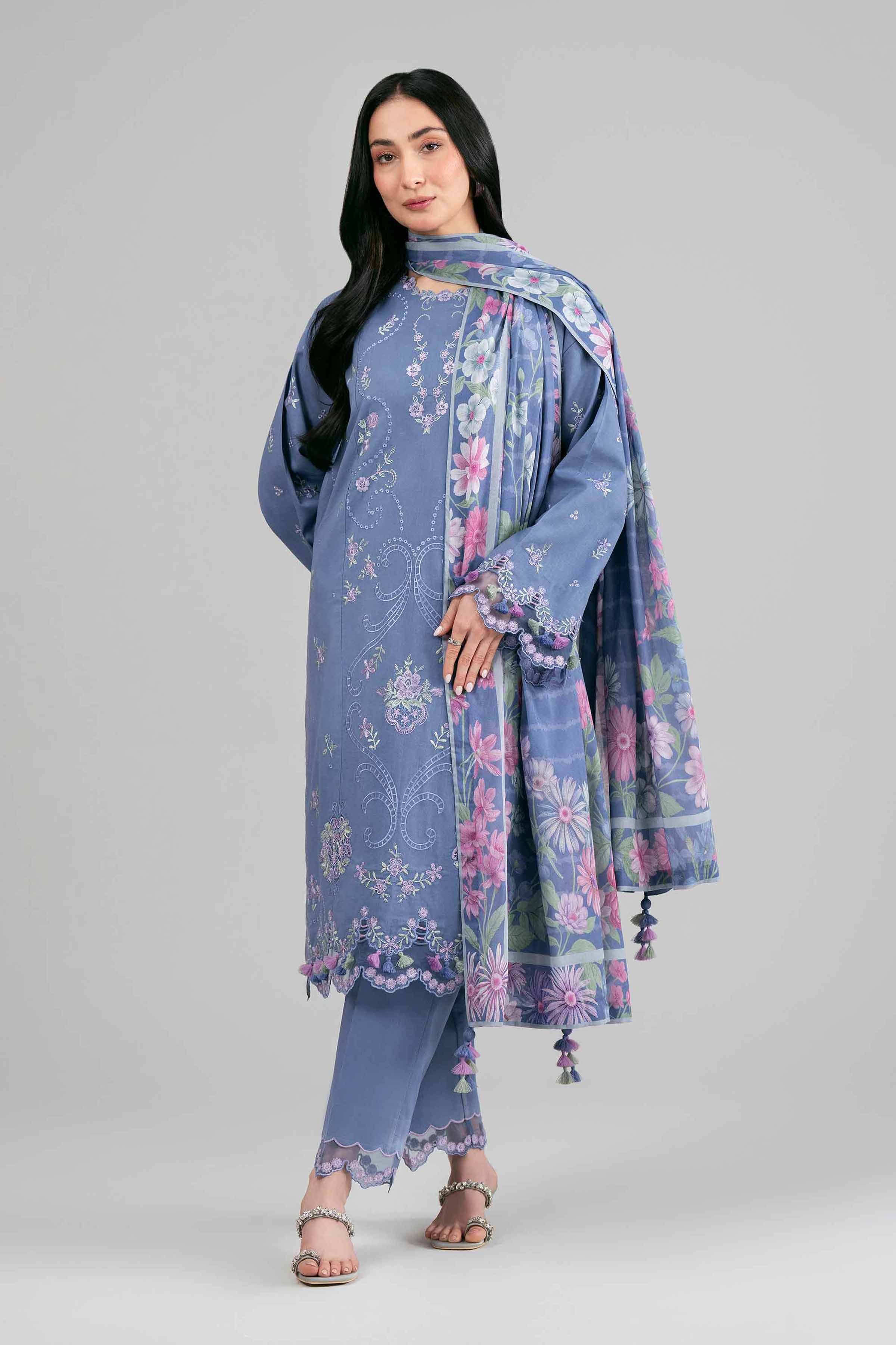 3 Piece - Digital Printed Embroidered Suit - 42601531 for Women - Unstitched Collection | Nishat | Shop Online