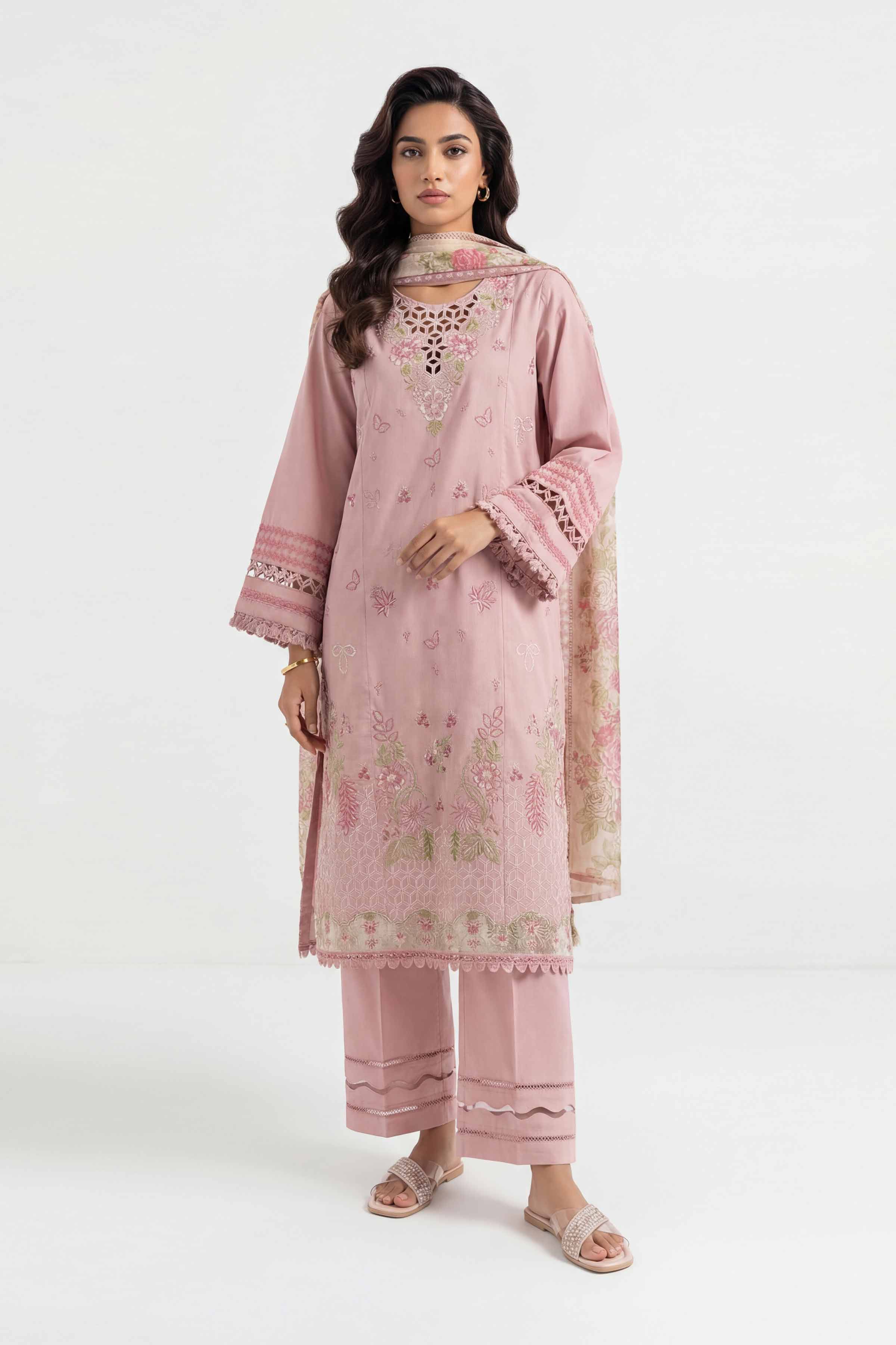 3 Piece - Printed Embroidered Suit - 42601537 for Women - Unstitched Collection | Nishat | Shop Online