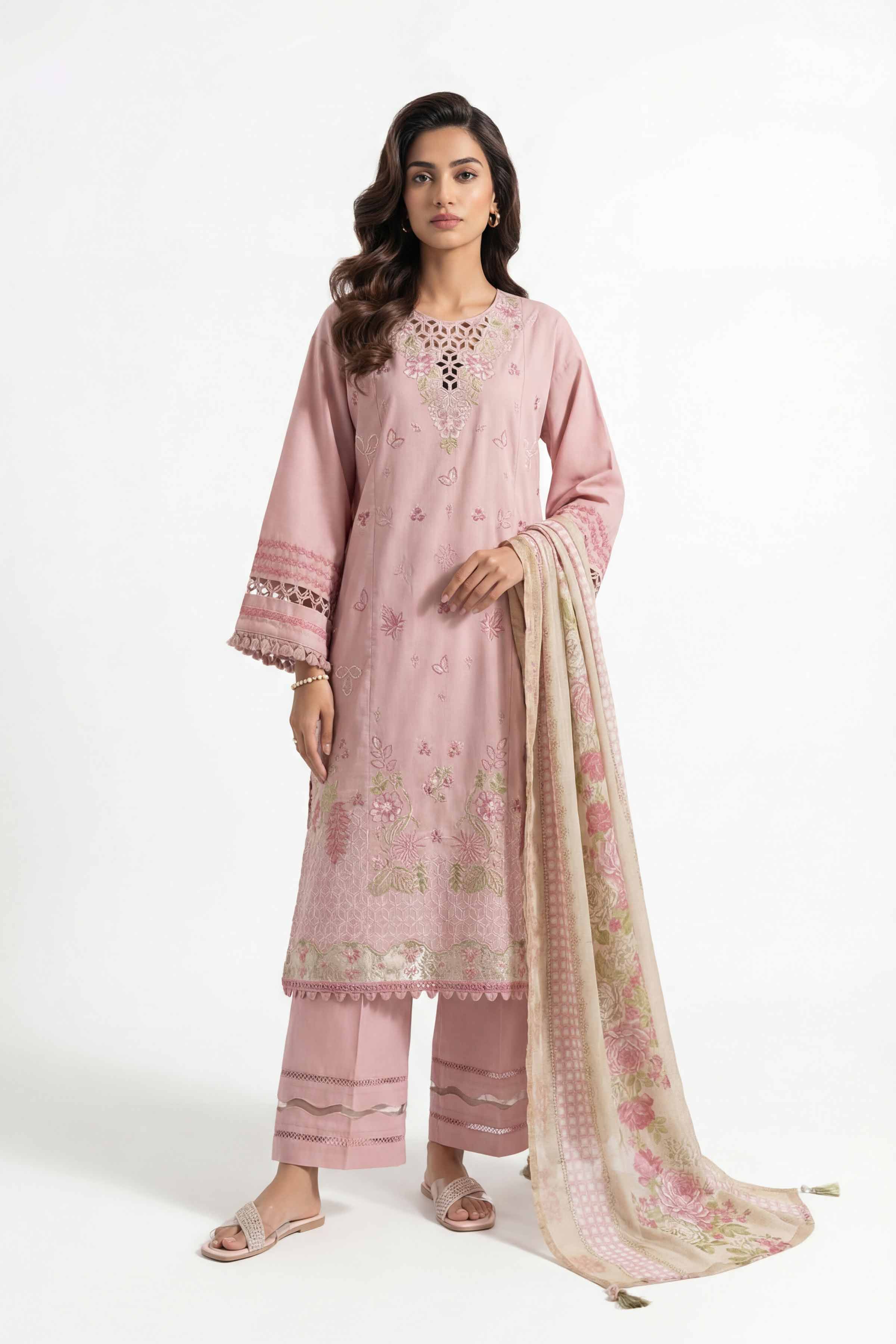 3 Piece - Printed Embroidered Suit - 42601537 for Women - Unstitched Collection | Nishat | Shop Online
