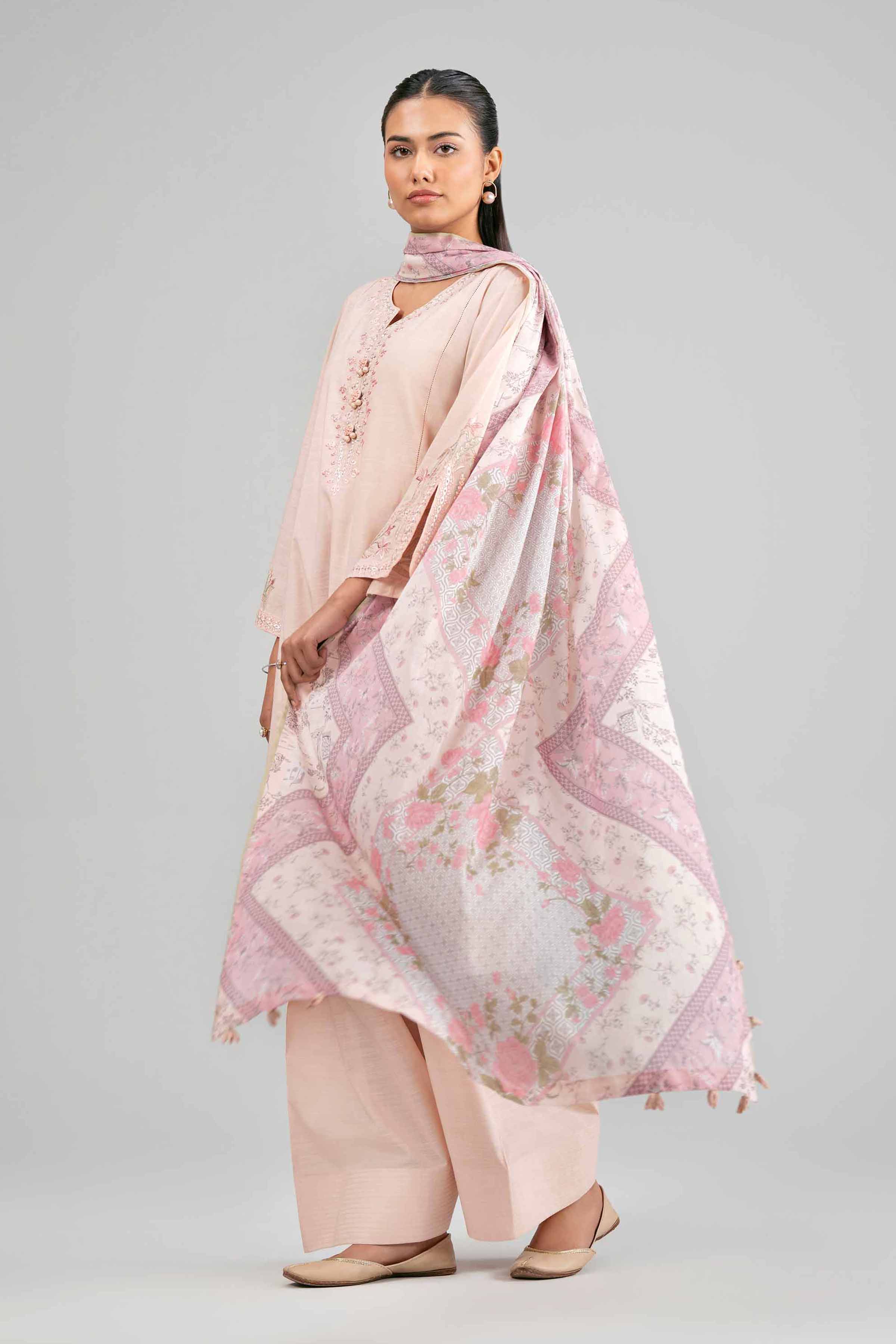 3 Piece - Printed Embroidered Suit - 42601538 for Women - Unstitched Collection | Nishat | Shop Online