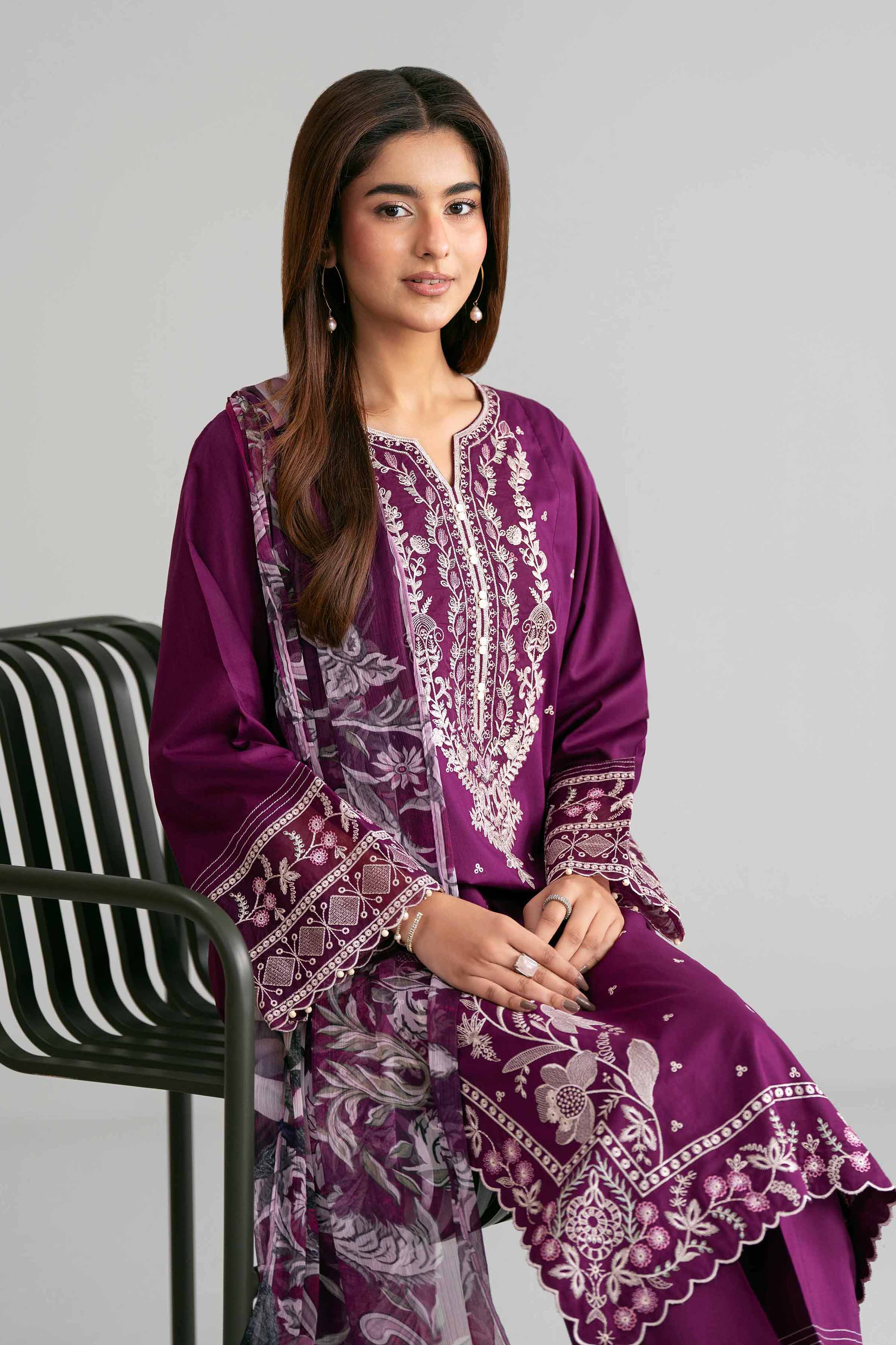 3 Piece - Digital Printed Embroidered Suit - 42601545 for Women - Unstitched Collection | Nishat | Shop Online