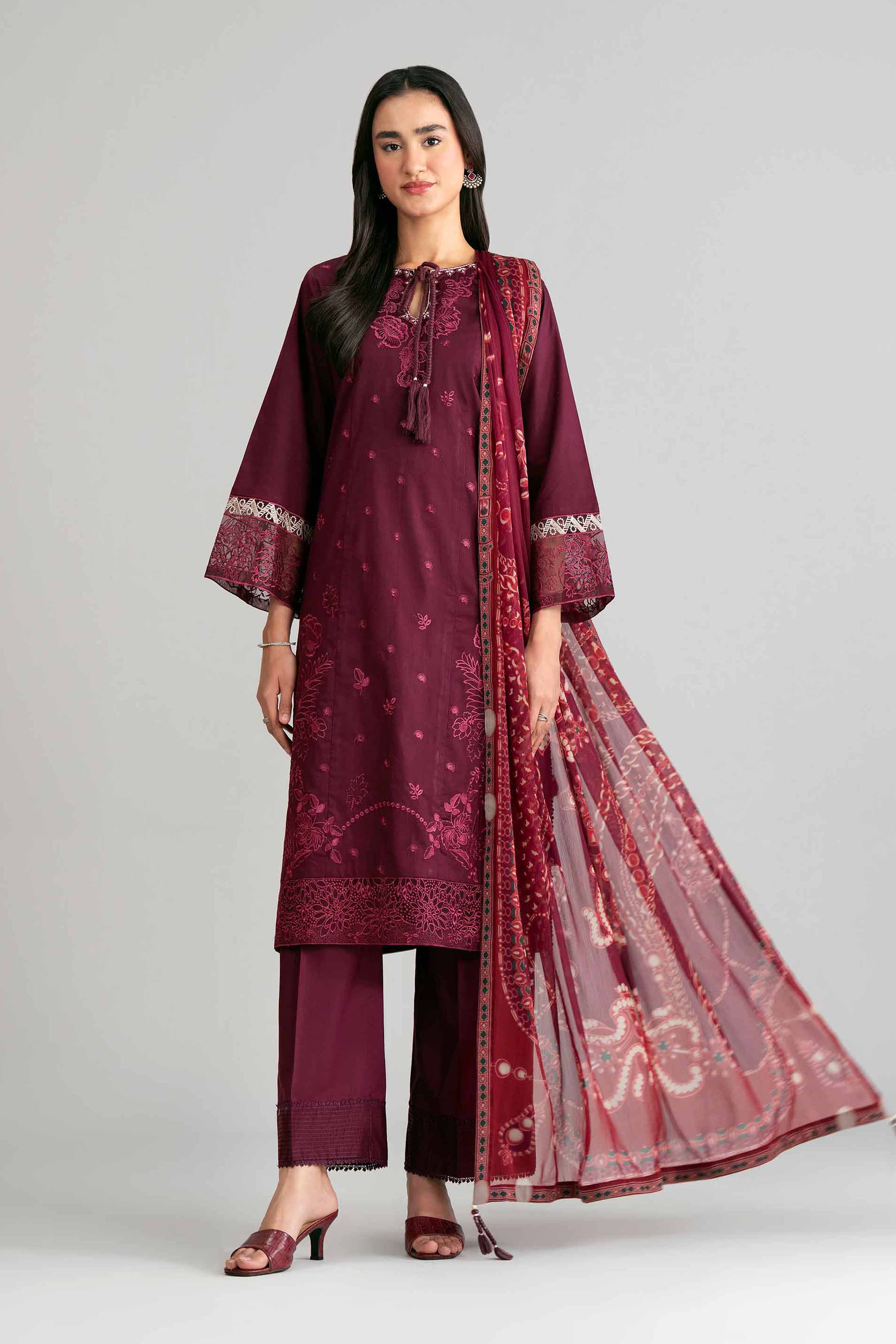 3 Piece - Digital Printed Embroidered Suit - 42601546 for Women - Unstitched Collection | Nishat | Shop Online