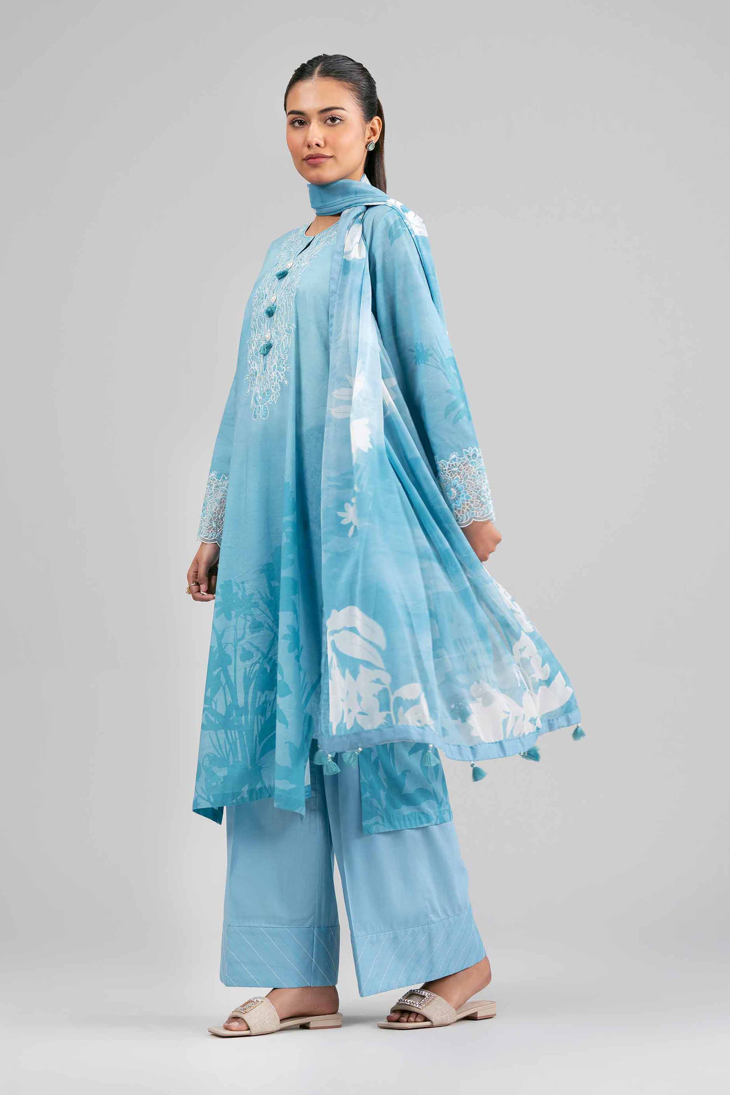 3 Piece - Digital Printed Embroidered Suit - 42601559 for Women - Unstitched Collection | Nishat | Shop Online