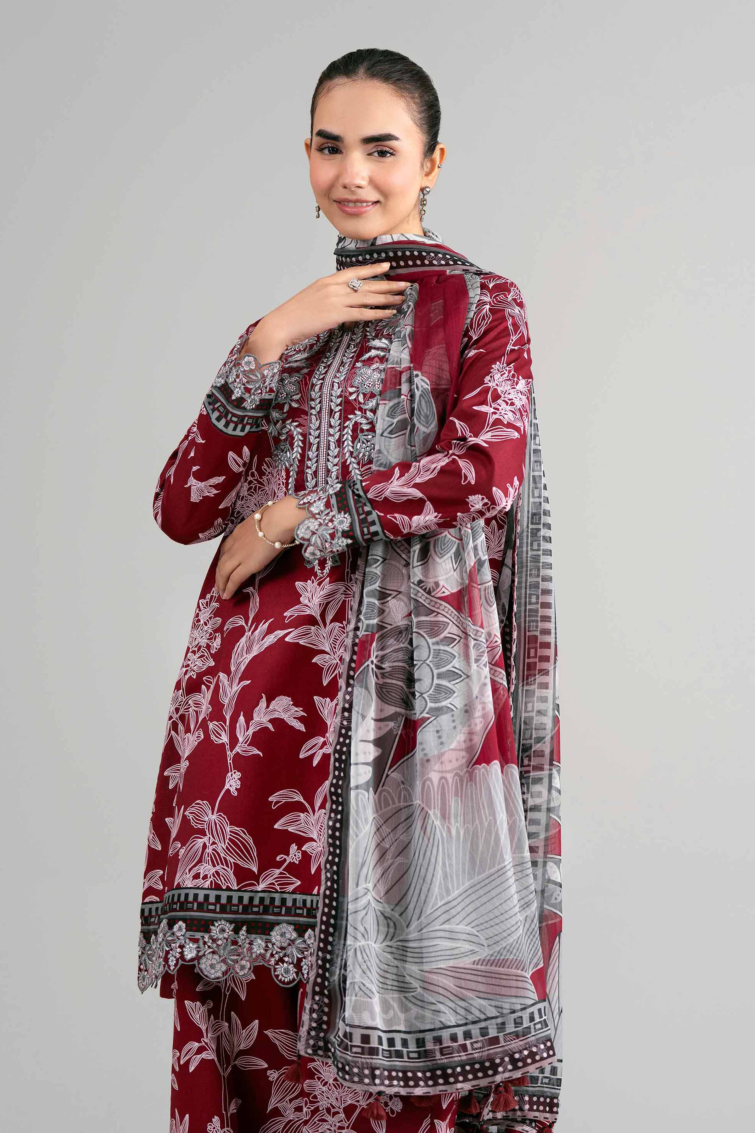 3 Piece - Digital Printed Embroidered Suit - 42601565 for Women - Unstitched Collection | Nishat | Shop Online
