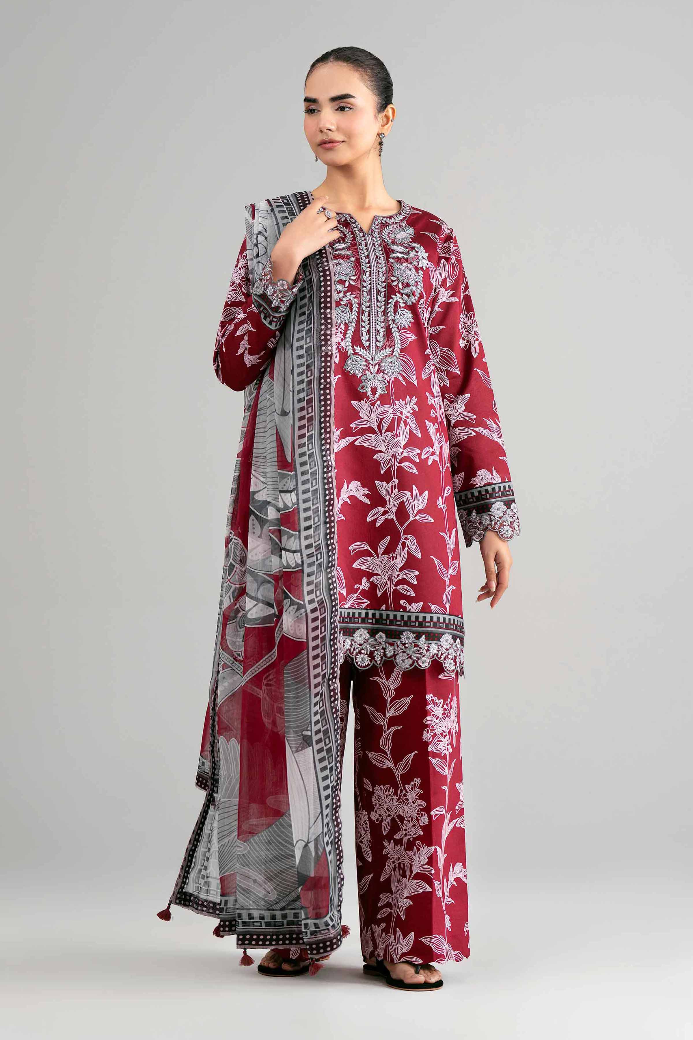 3 Piece - Digital Printed Embroidered Suit - 42601565 for Women - Unstitched Collection | Nishat | Shop Online