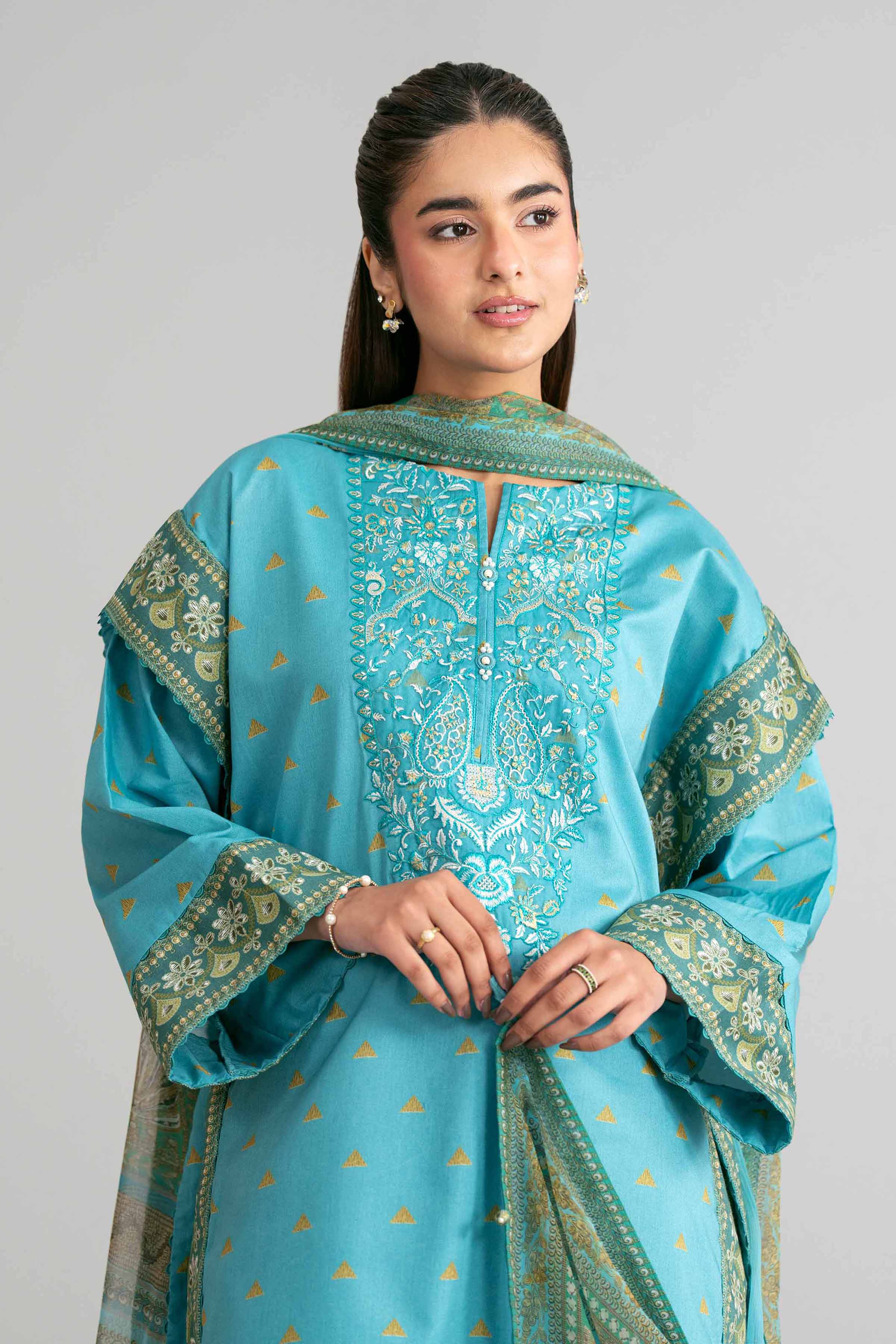 3 Piece - Digital Printed Embroidered Suit - 42601567 for Women - Unstitched Collection | Nishat | Shop Online