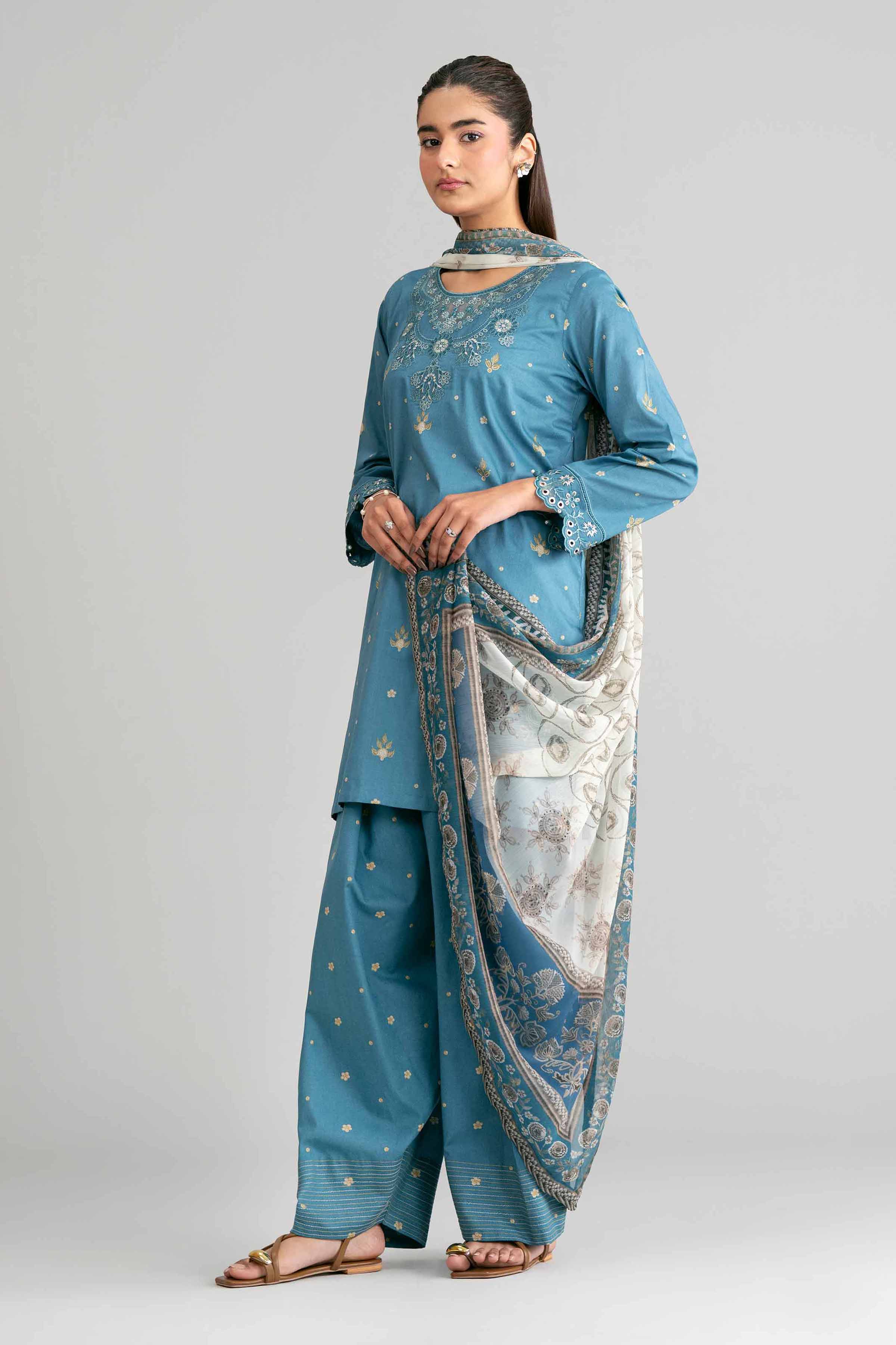 3 Piece - Digital Printed Embroidered Suit - 42601569 for Women - Unstitched Collection | Nishat | Shop Online