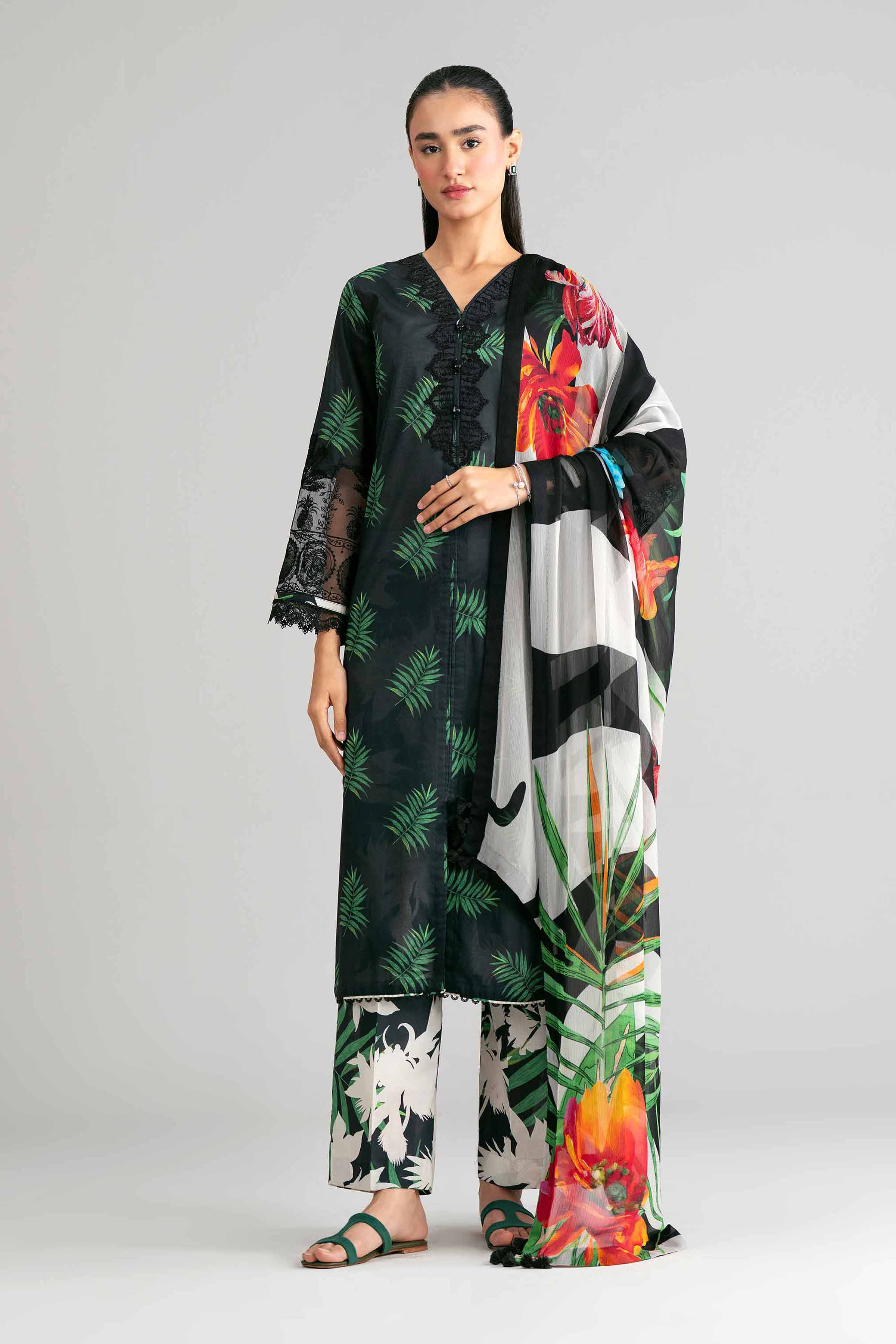 3 Piece - Digital Printed Embroidered Suit - 42601570 for Women - Unstitched Collection | Nishat | Shop Online