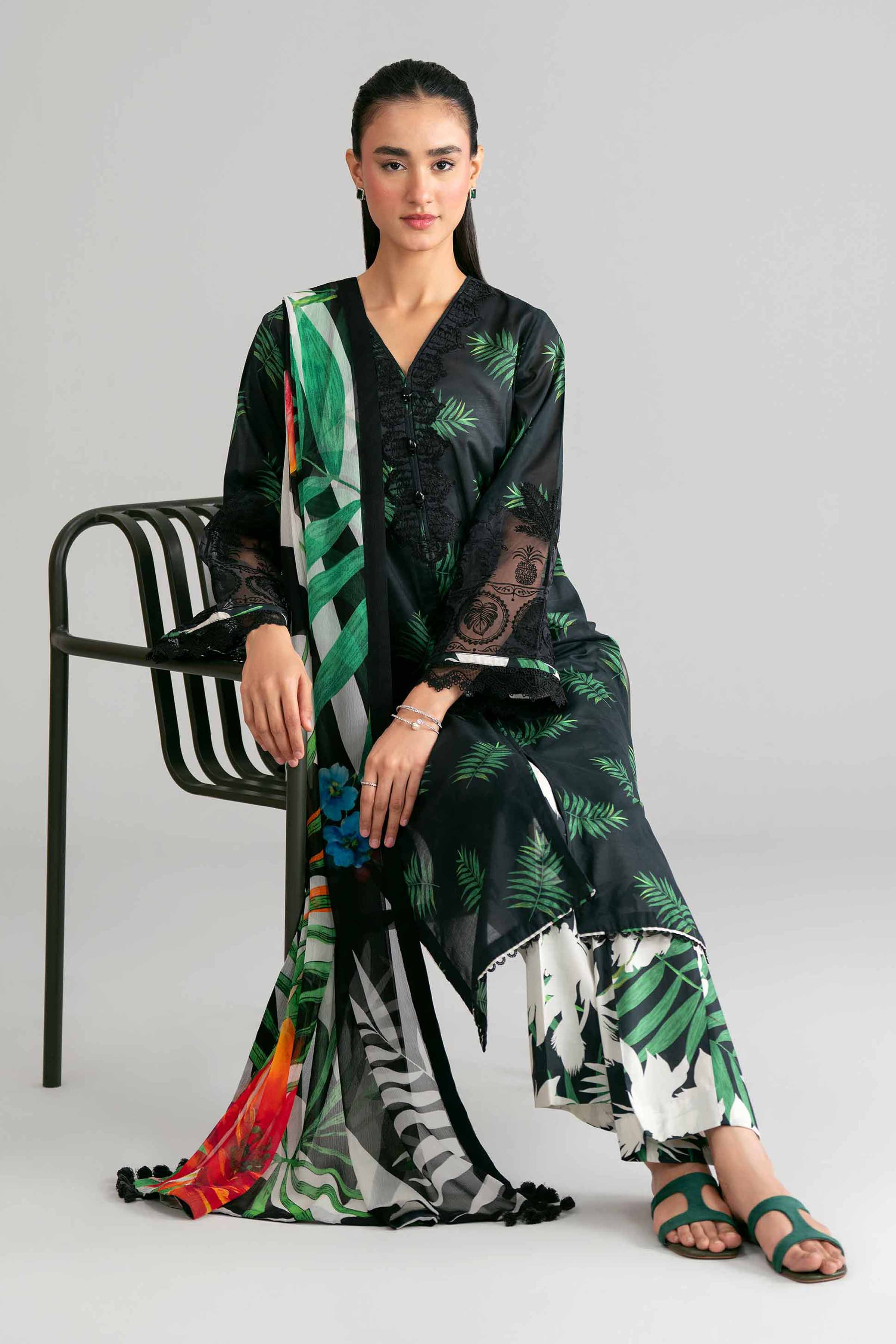 3 Piece - Digital Printed Embroidered Suit - 42601570 for Women - Unstitched Collection | Nishat | Shop Online