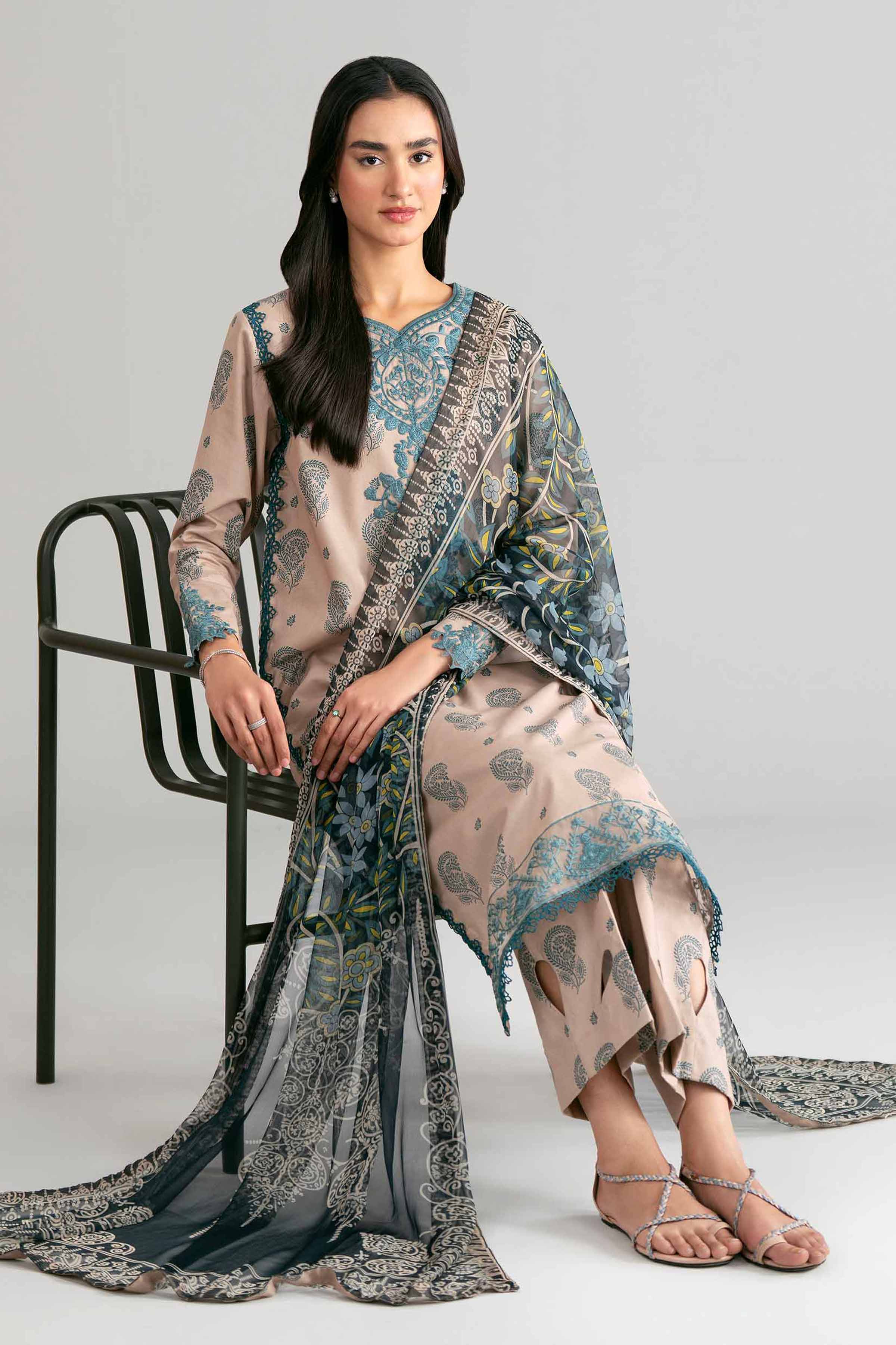 3 Piece - Digital Printed Embroidered Suit - 42601572 for Women - Unstitched Collection | Nishat | Shop Online