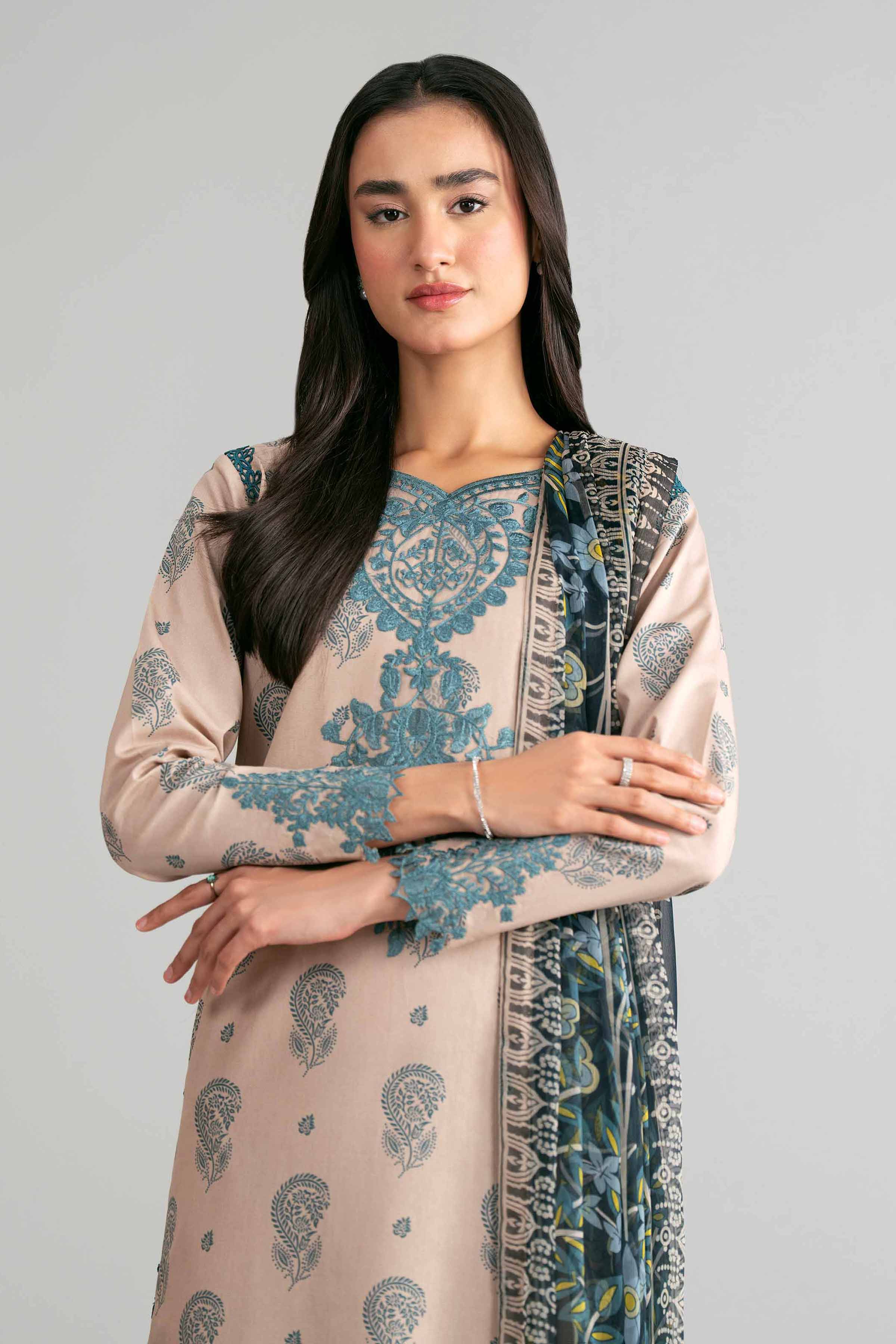 3 Piece - Digital Printed Embroidered Suit - 42601572 for Women - Unstitched Collection | Nishat | Shop Online