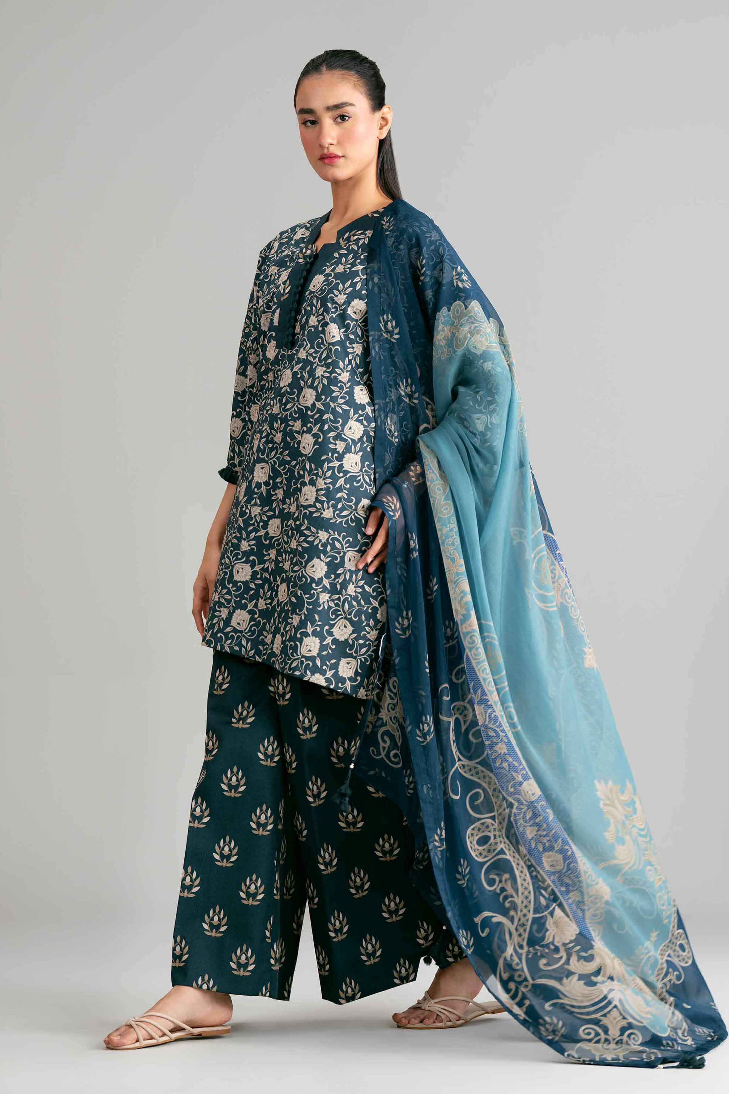 3 Piece - Digital Printed Suit - 42601574 for Women - Unstitched Collection | Nishat | Shop Online