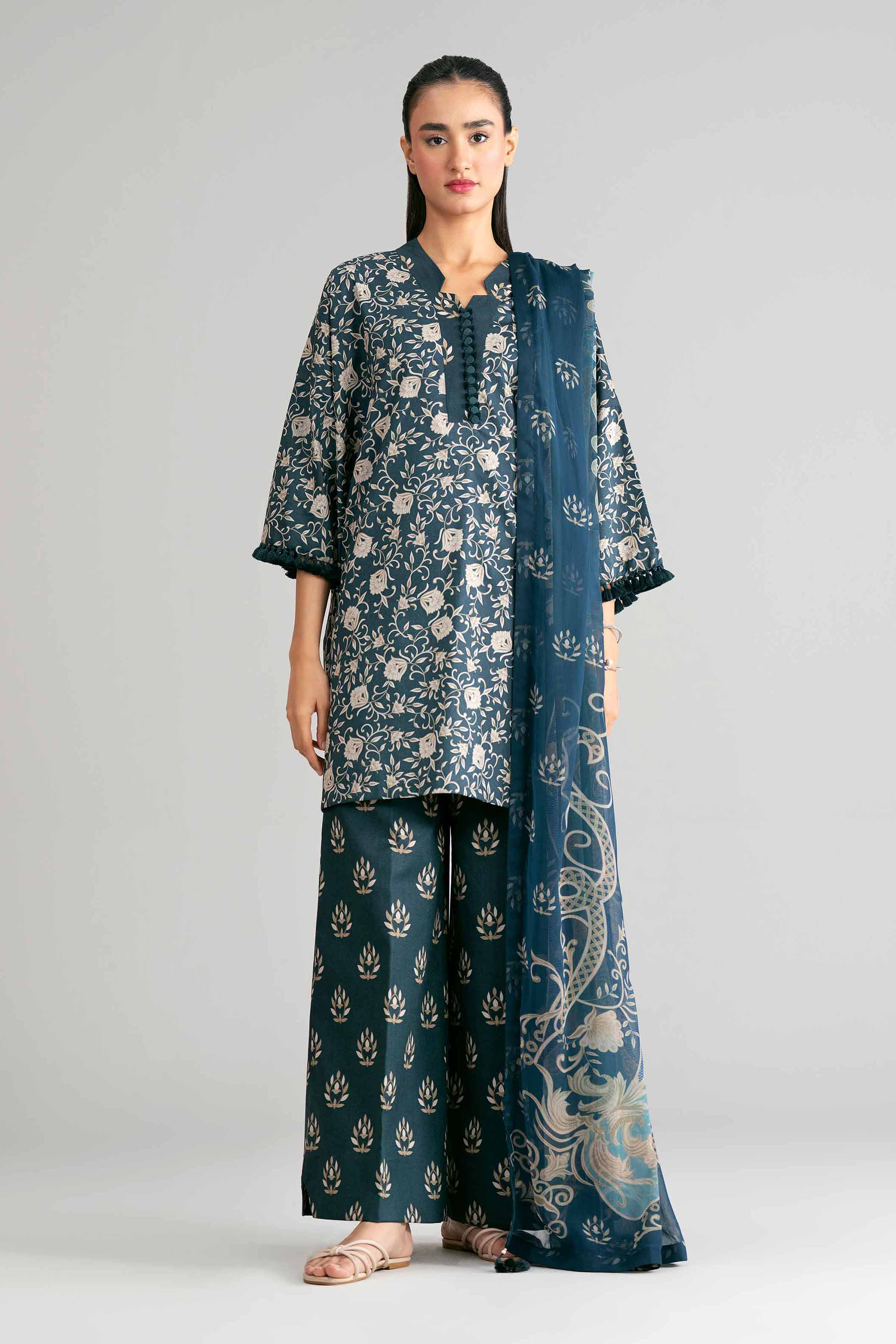 3 Piece - Digital Printed Suit - 42601574 for Women - Unstitched Collection | Nishat | Shop Online