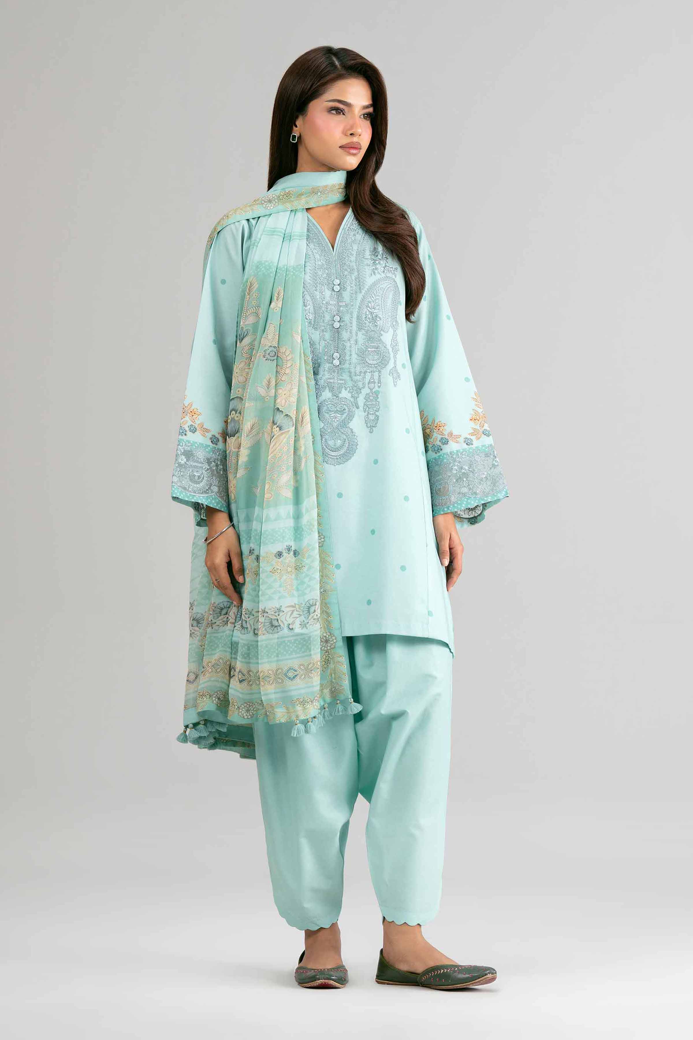 2 Piece - Digital Printed Embroidered Suit - 42601587 for Women - Unstitched Collection | Nishat | Shop Online