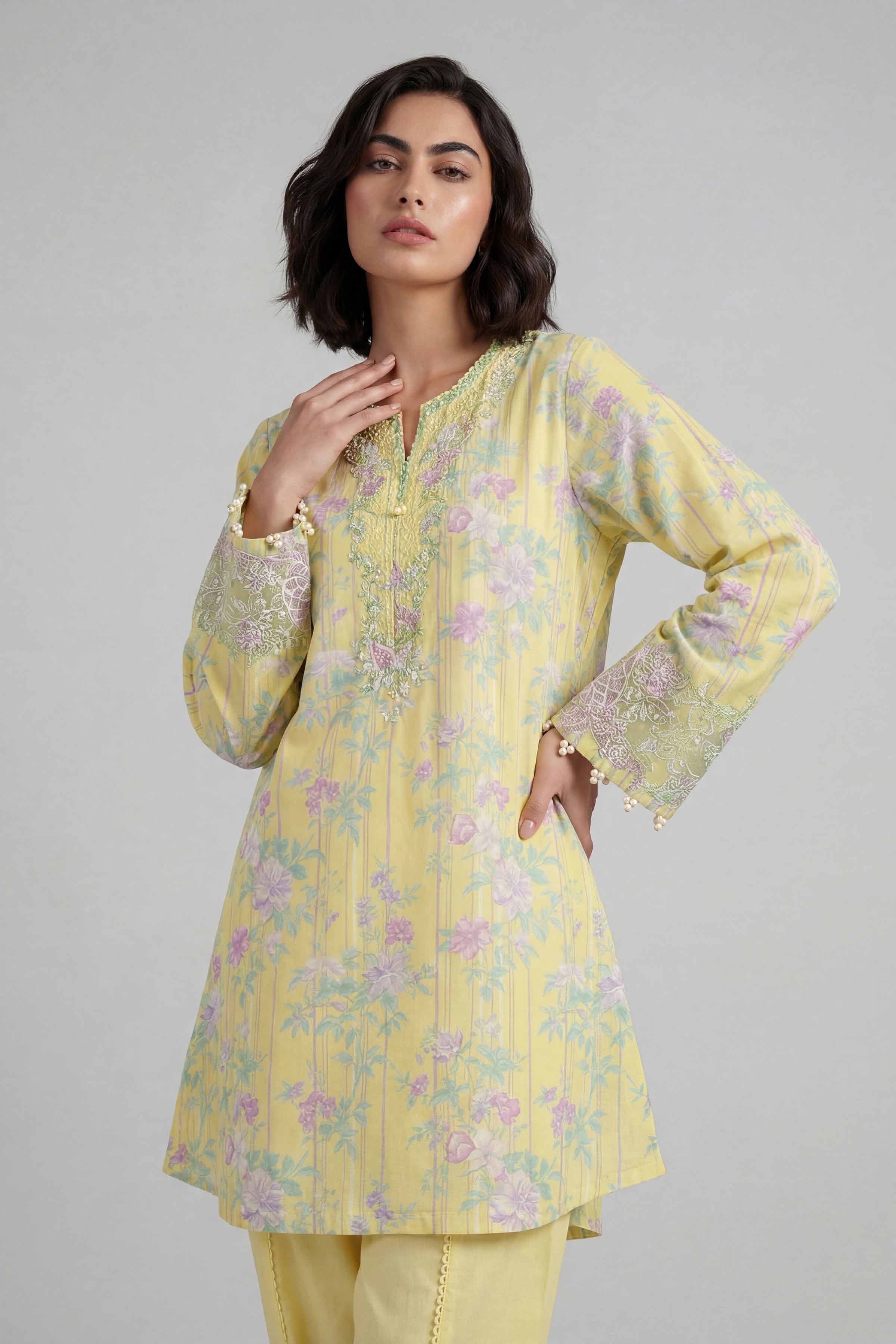 2 Piece - Printed Embroidered Suit - 42601656