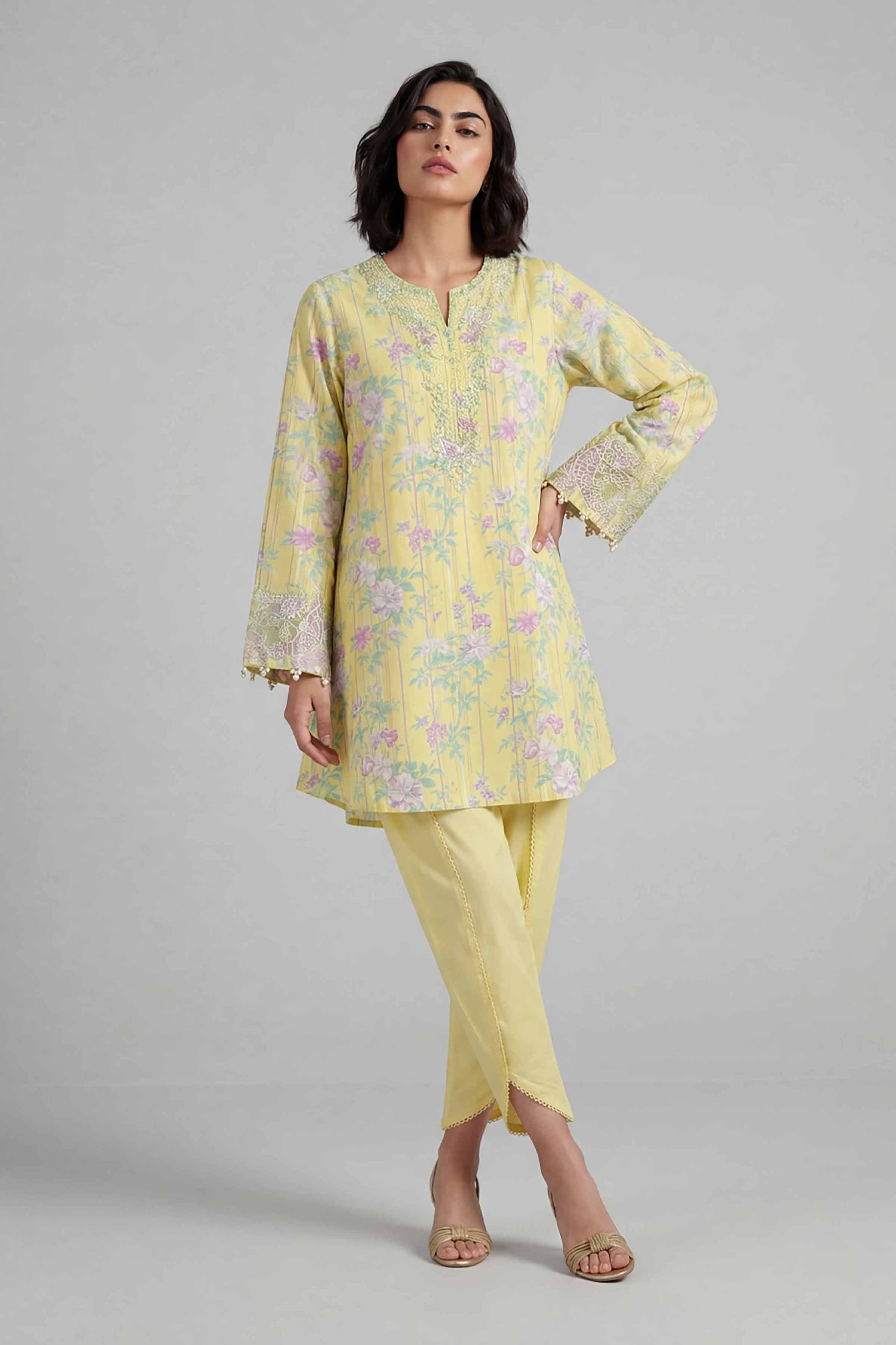 2 Piece - Printed Embroidered Suit - 42601656
