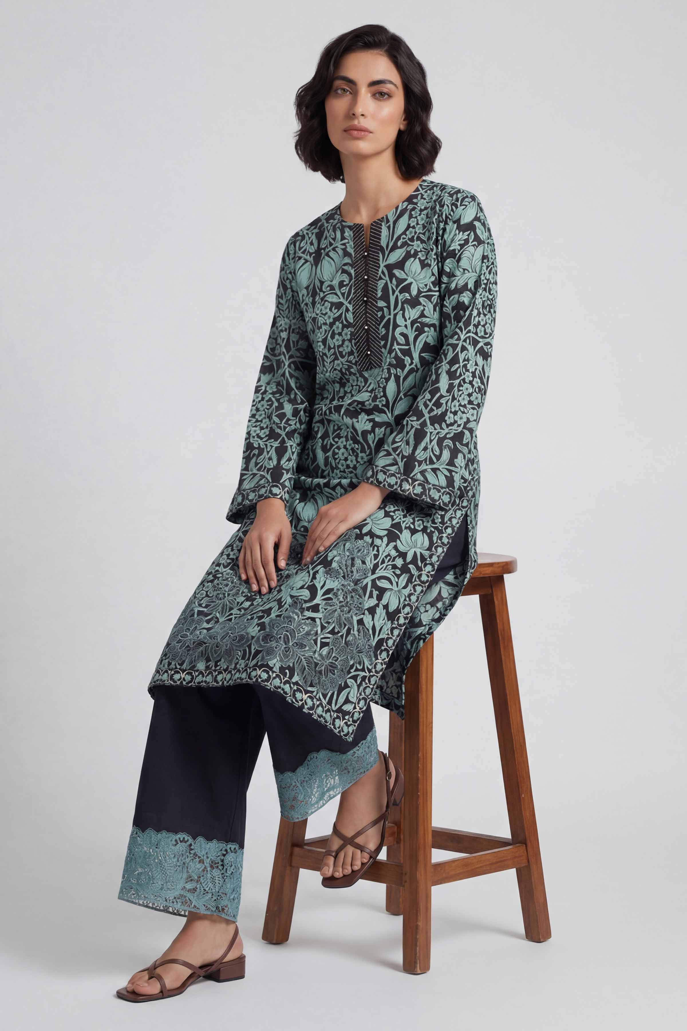 2 Piece - Printed Embroidered Suit - 42601657 for Women - Unstitched Collection | Nishat | Shop Online