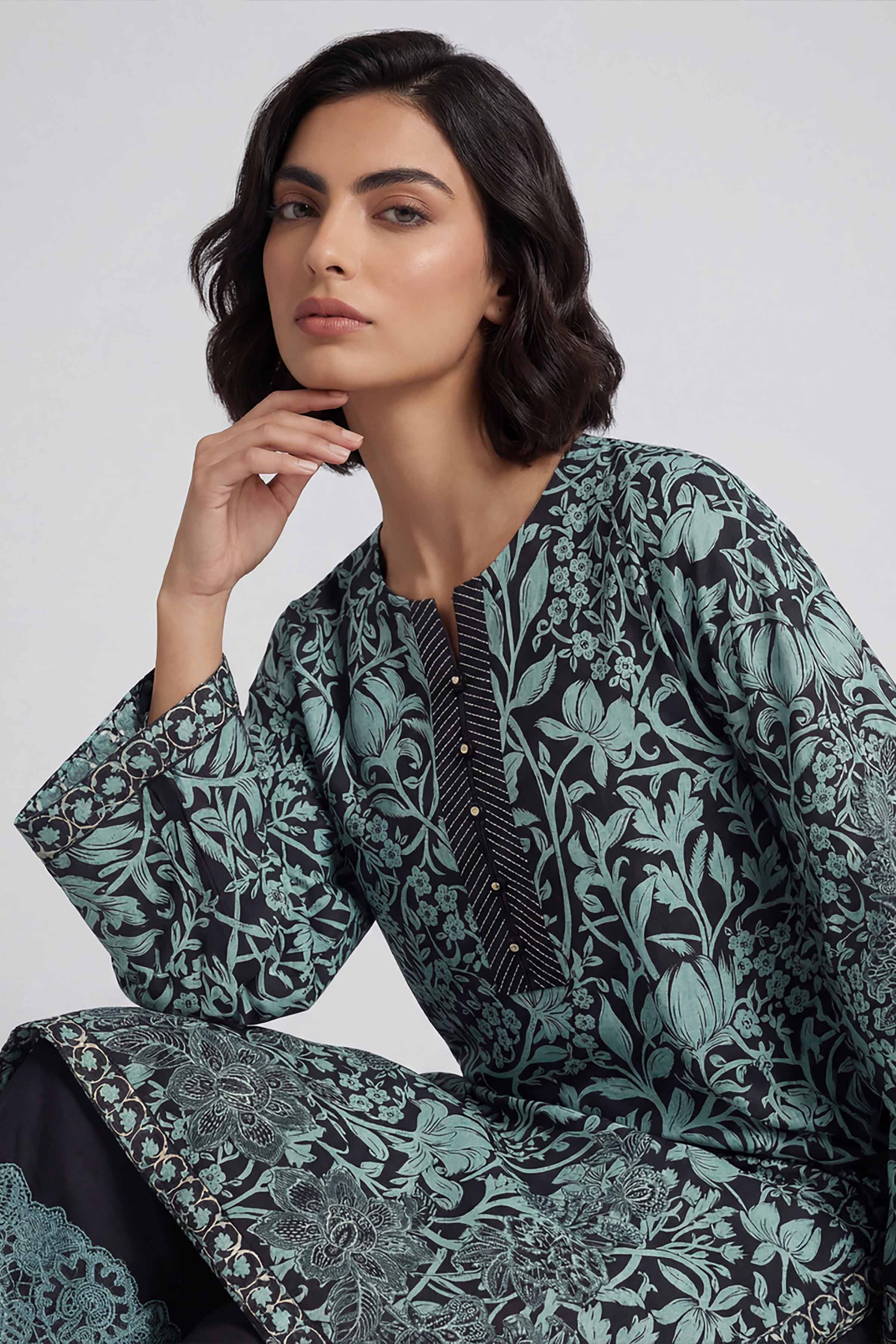 2 Piece - Printed Embroidered Suit - 42601657 for Women - Unstitched Collection | Nishat | Shop Online