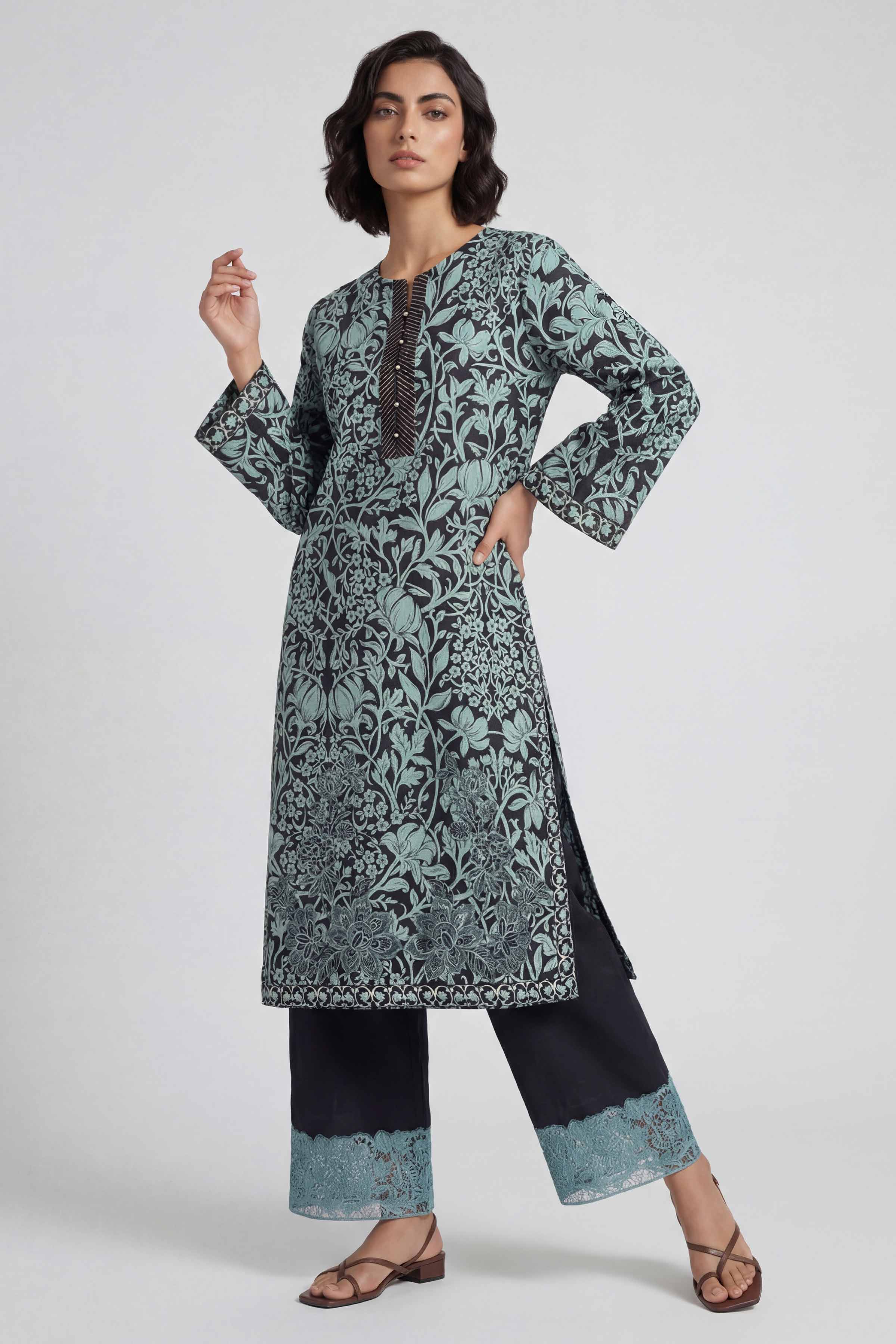 2 Piece - Printed Embroidered Suit - 42601657 for Women - Unstitched Collection | Nishat | Shop Online