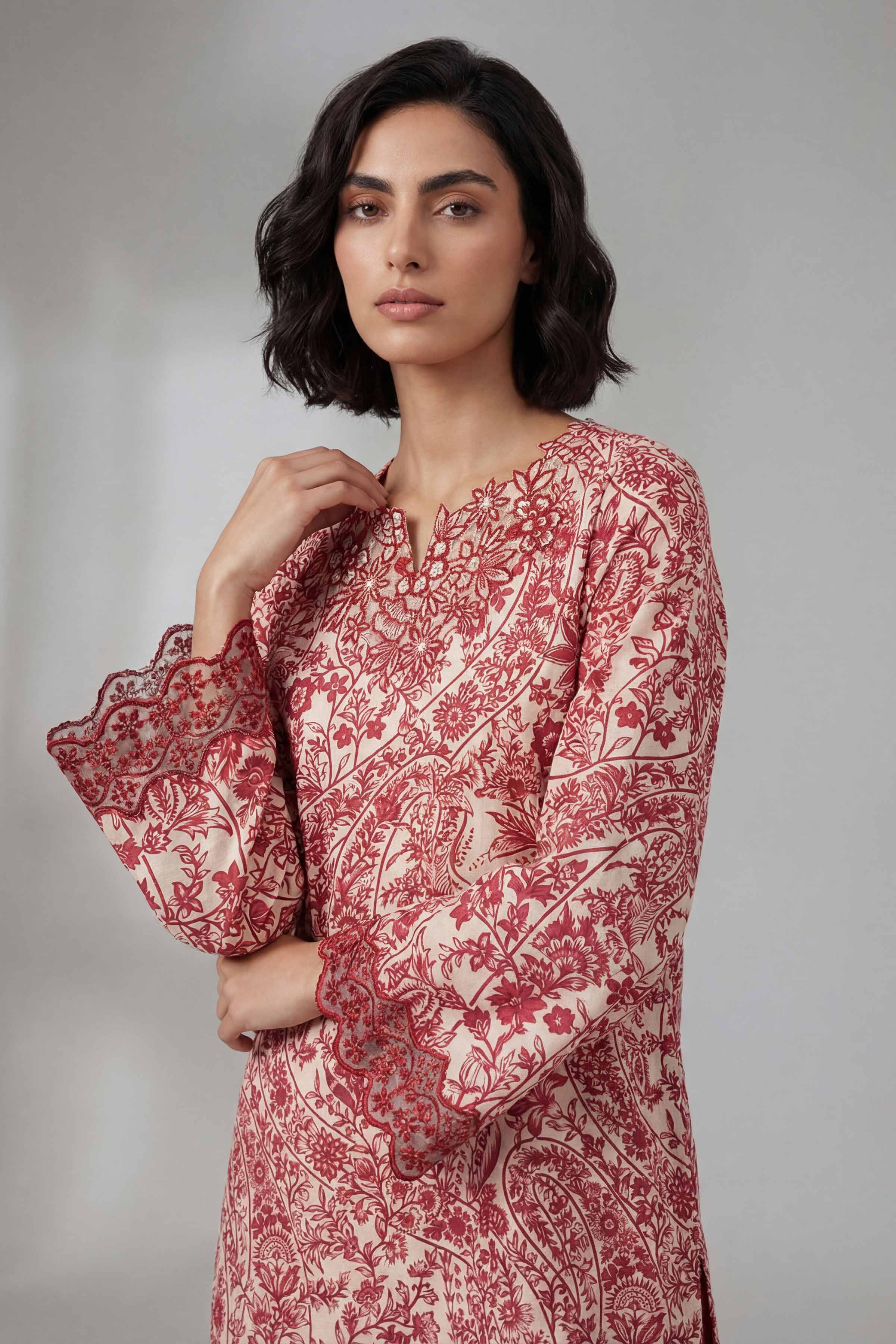2 Piece - Printed Embroidered Suit - 42601659 for Women - Unstitched Collection | Nishat | Shop Online