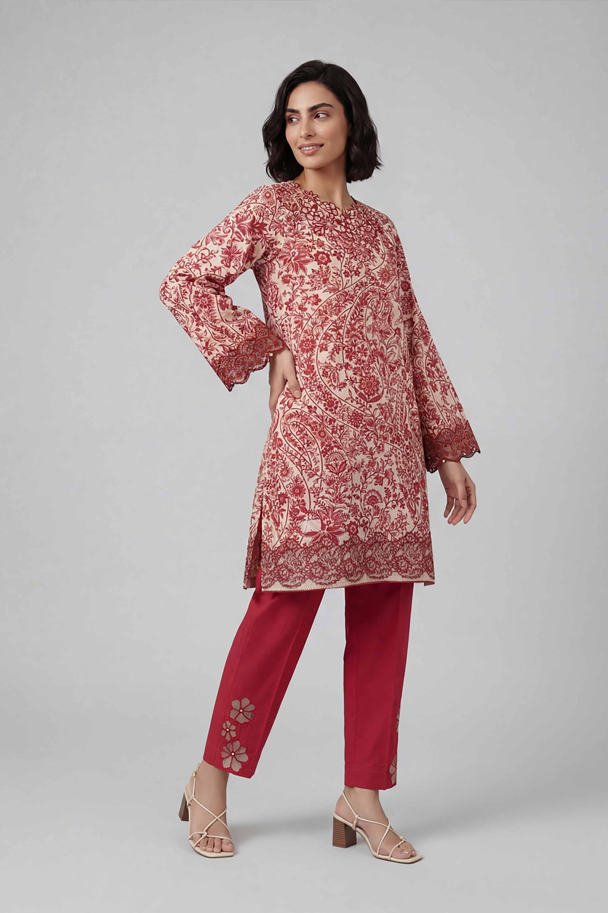 2 Piece - Printed Embroidered Suit - 42601659 for Women - Unstitched Collection | Nishat | Shop Online