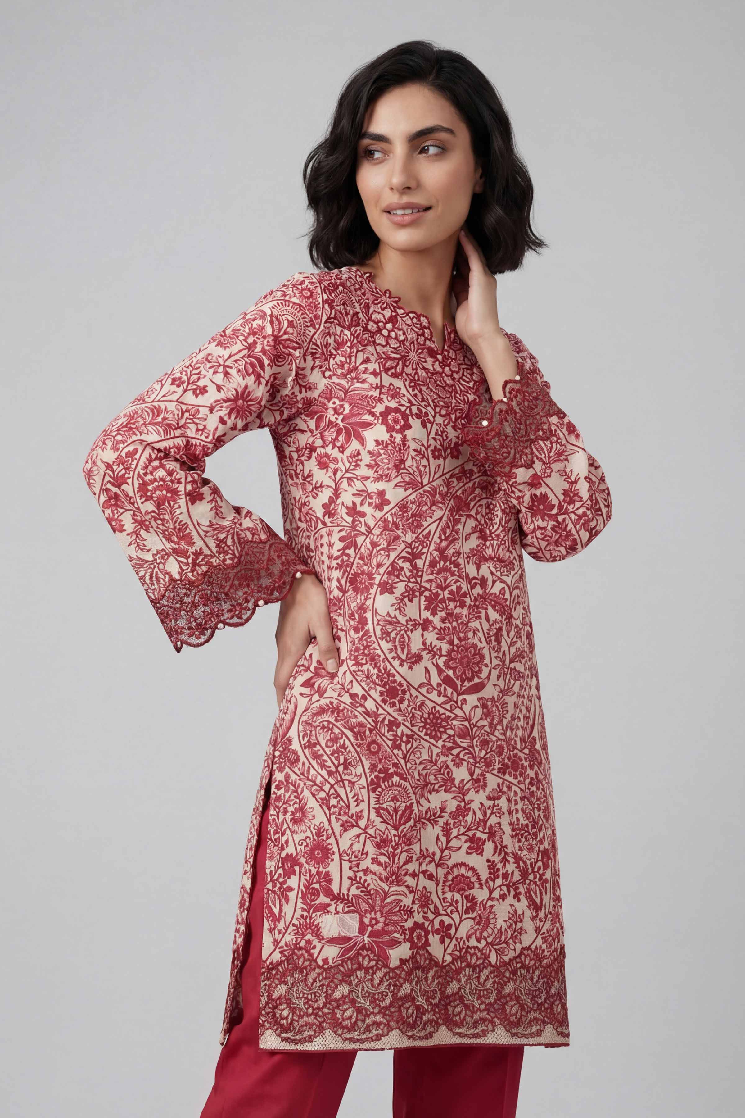 2 Piece - Printed Embroidered Suit - 42601659 for Women - Unstitched Collection | Nishat | Shop Online