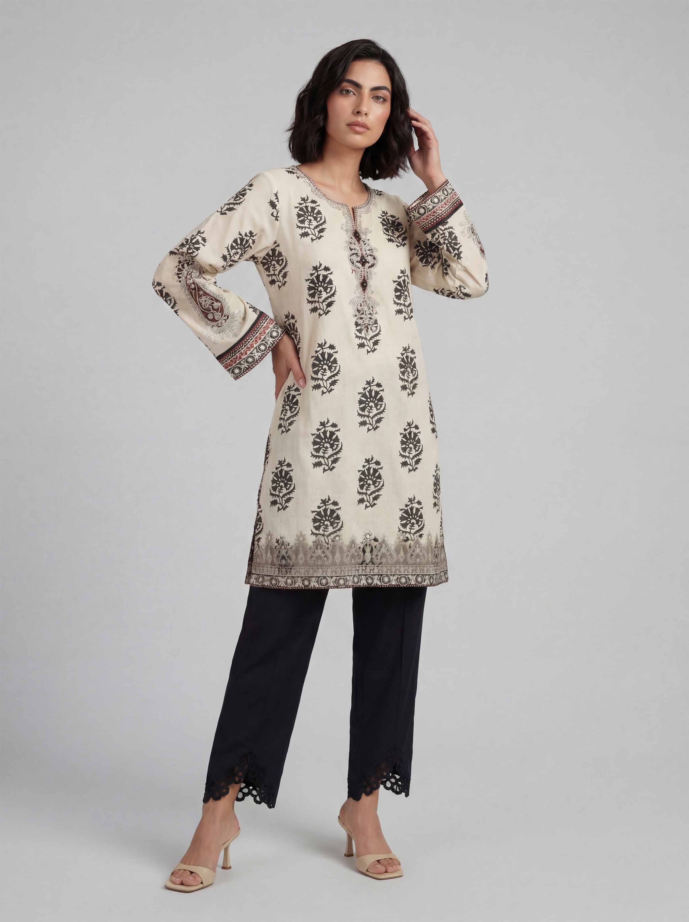2 Piece - Printed Embroidered Suit - 42601663 for Women - Unstitched Collection | Nishat | Shop Online