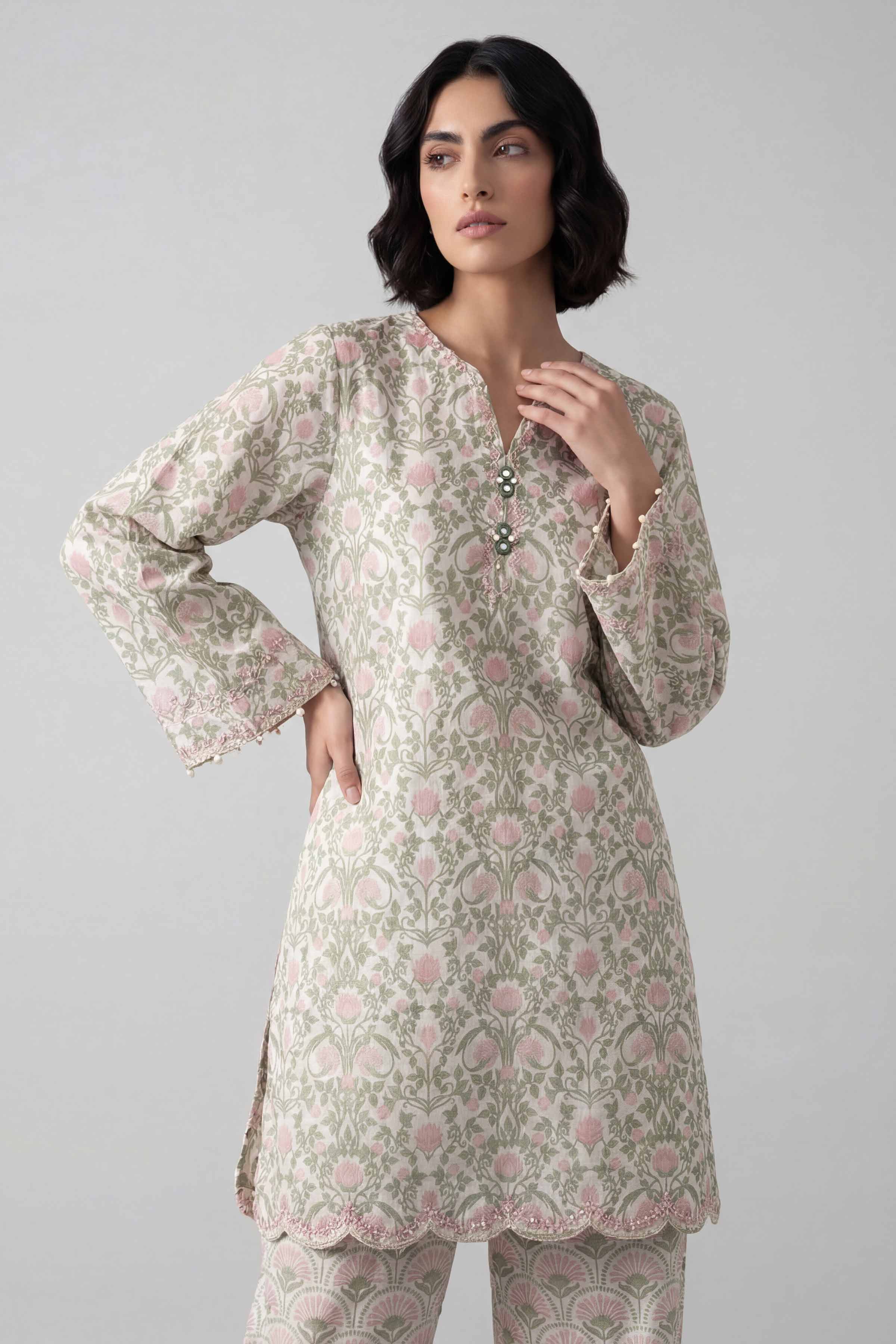 2 Piece - Printed Embroidered Suit - 42601672 for Women - Unstitched Collection | Nishat | Shop Online