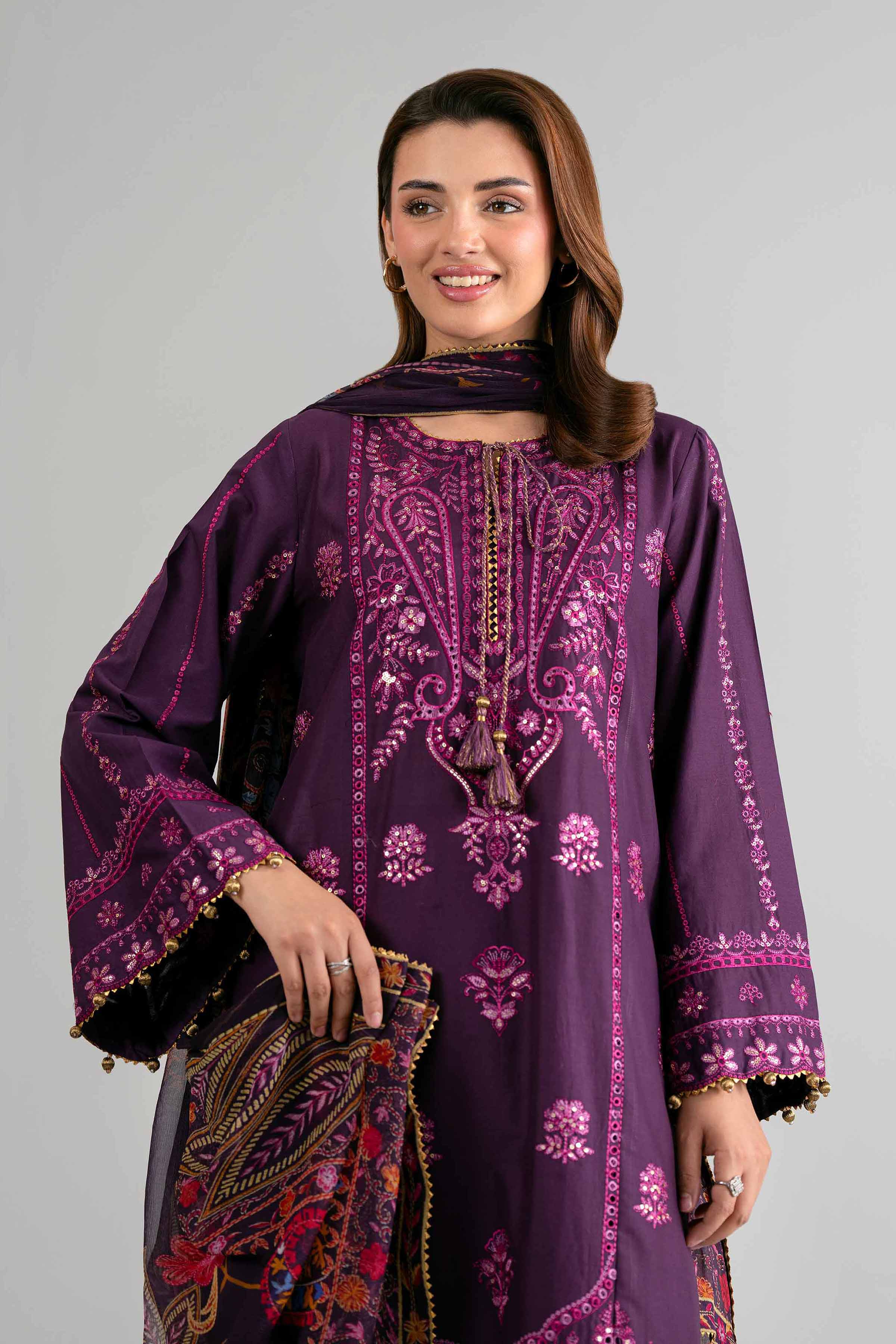 3 Piece - Digital Printed Embroidered Suit - 42601701 for Women - Unstitched Collection | Nishat | Shop Online