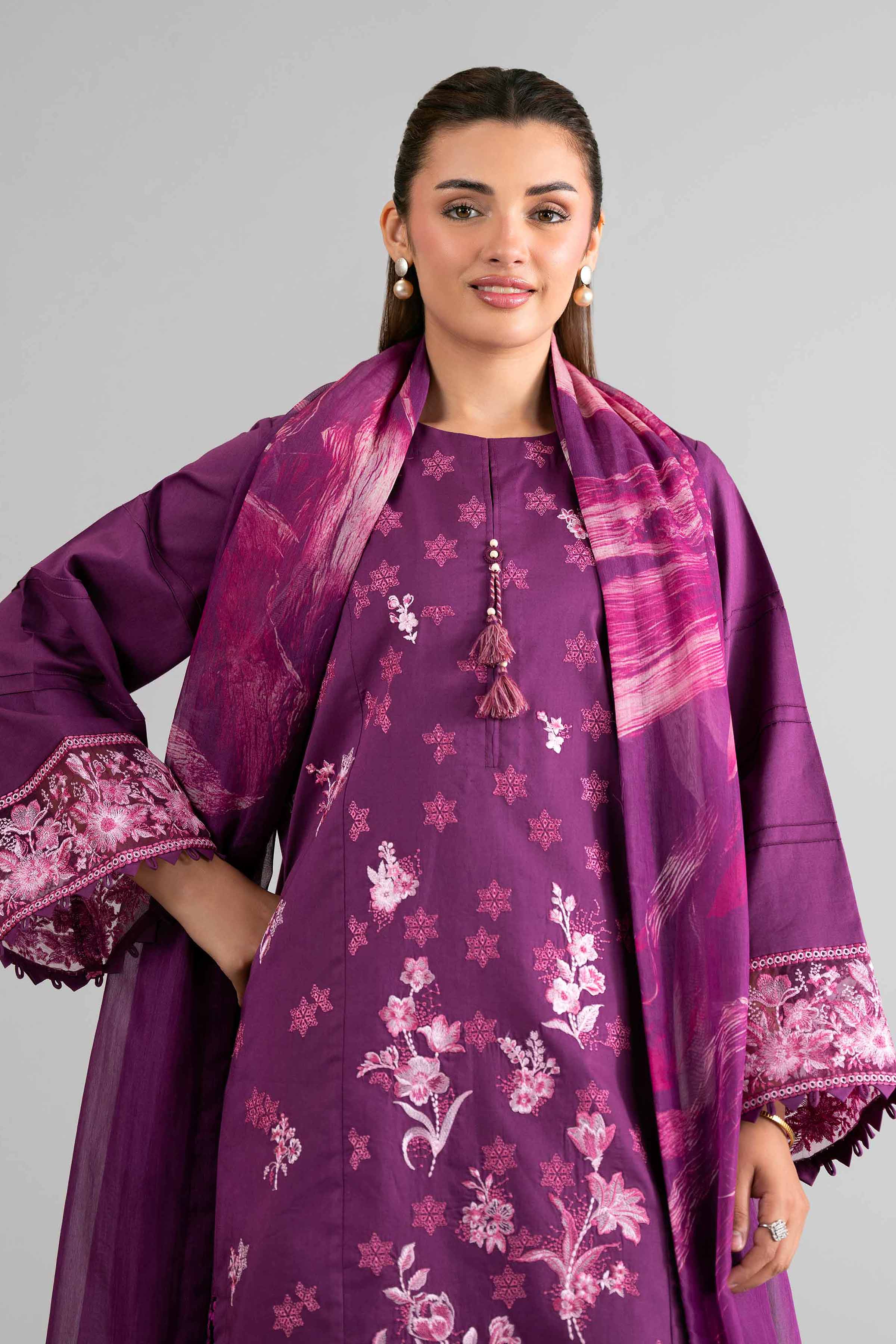 3 Piece - Digital Printed Embroidered Suit - 42601707