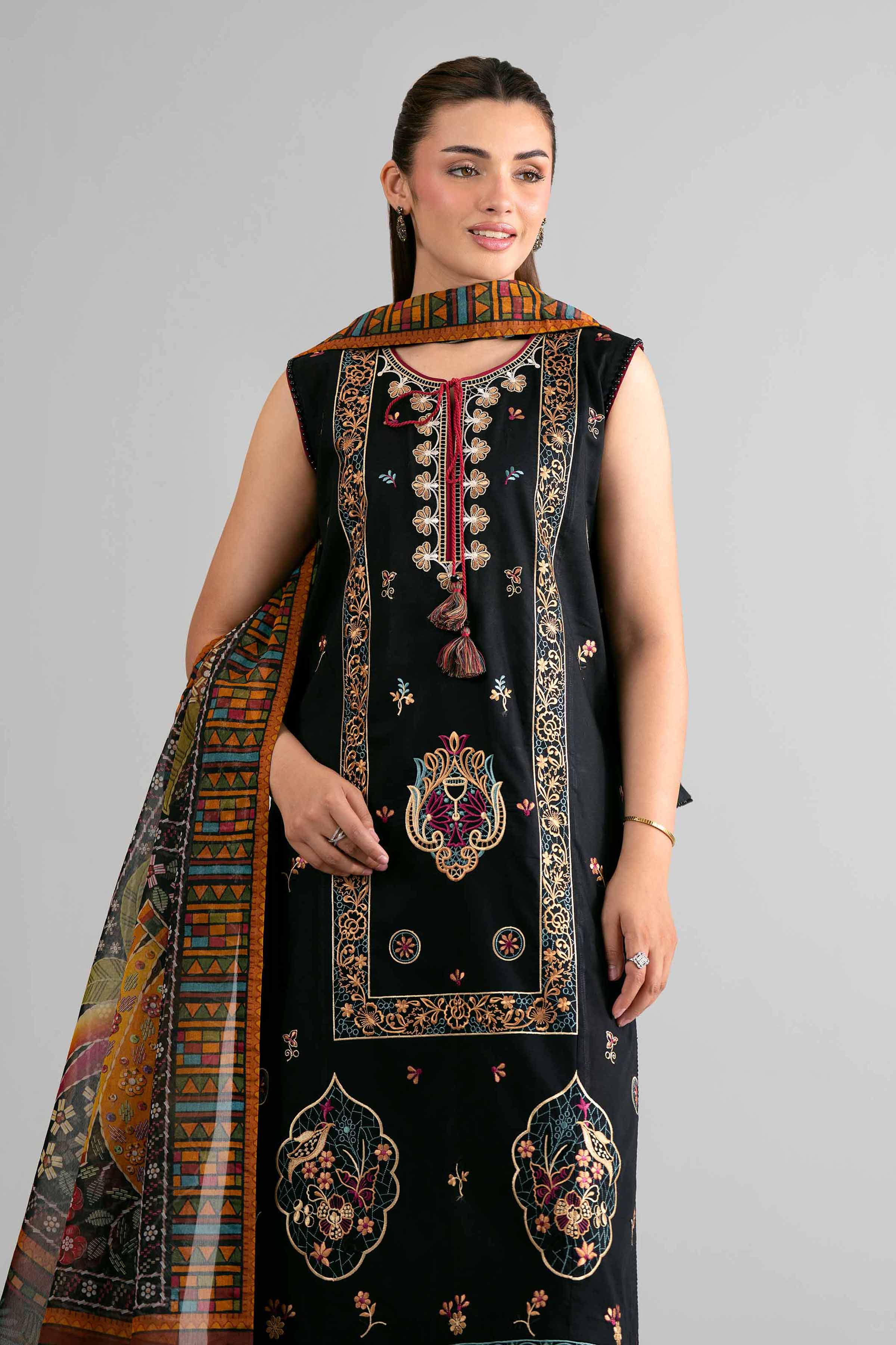 3 Piece - Digital Printed Embroidered Suit - 42601712