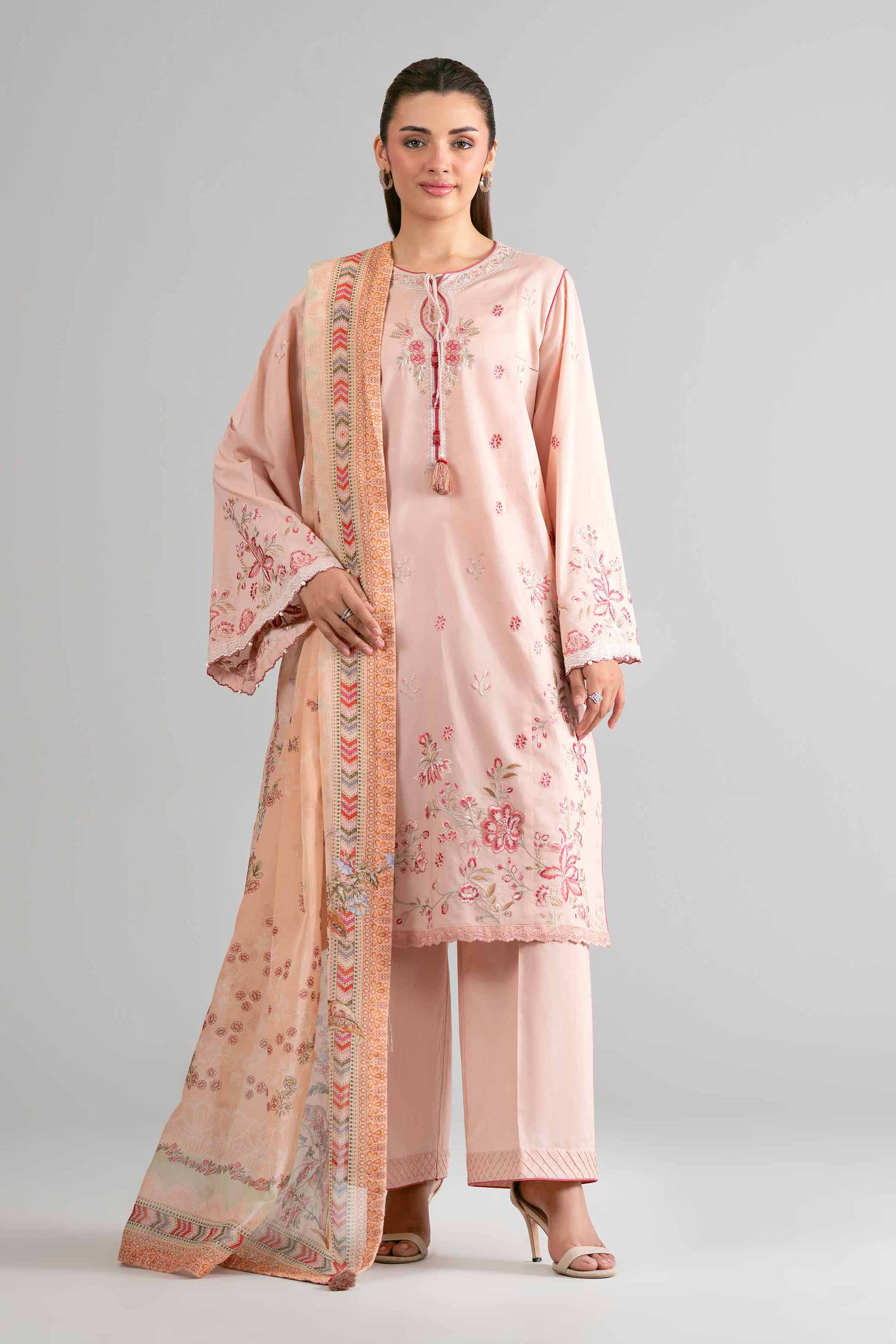 3 Piece - Digital Printed Embroidered Suit - 42601713