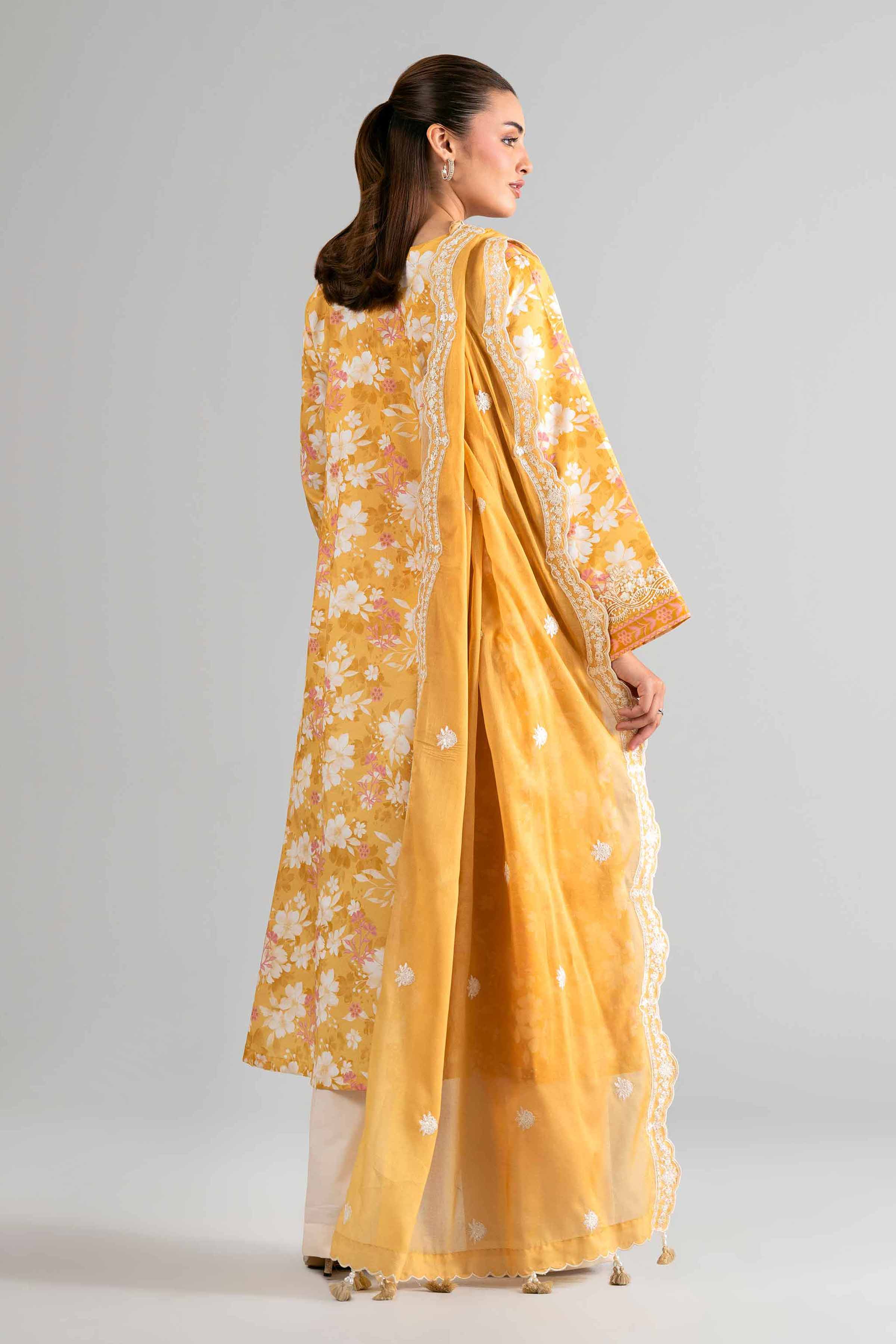 3 Piece - Printed Embroidered Suit - 42601726