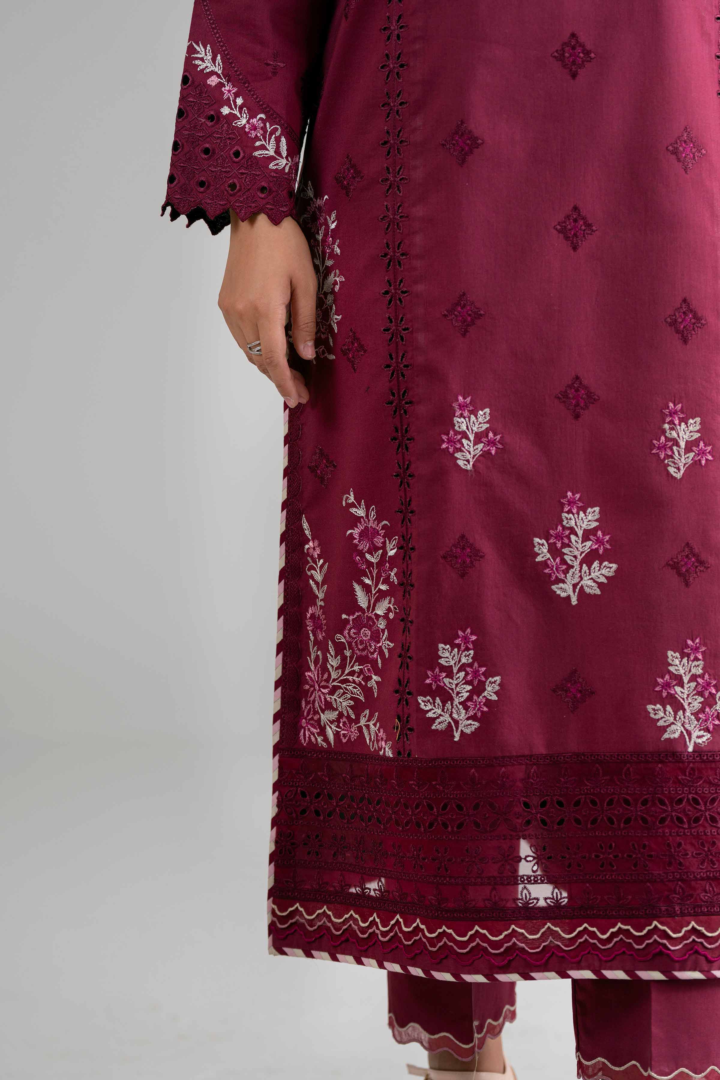 3 Piece - Digital Printed Embroidered Suit - 42601733