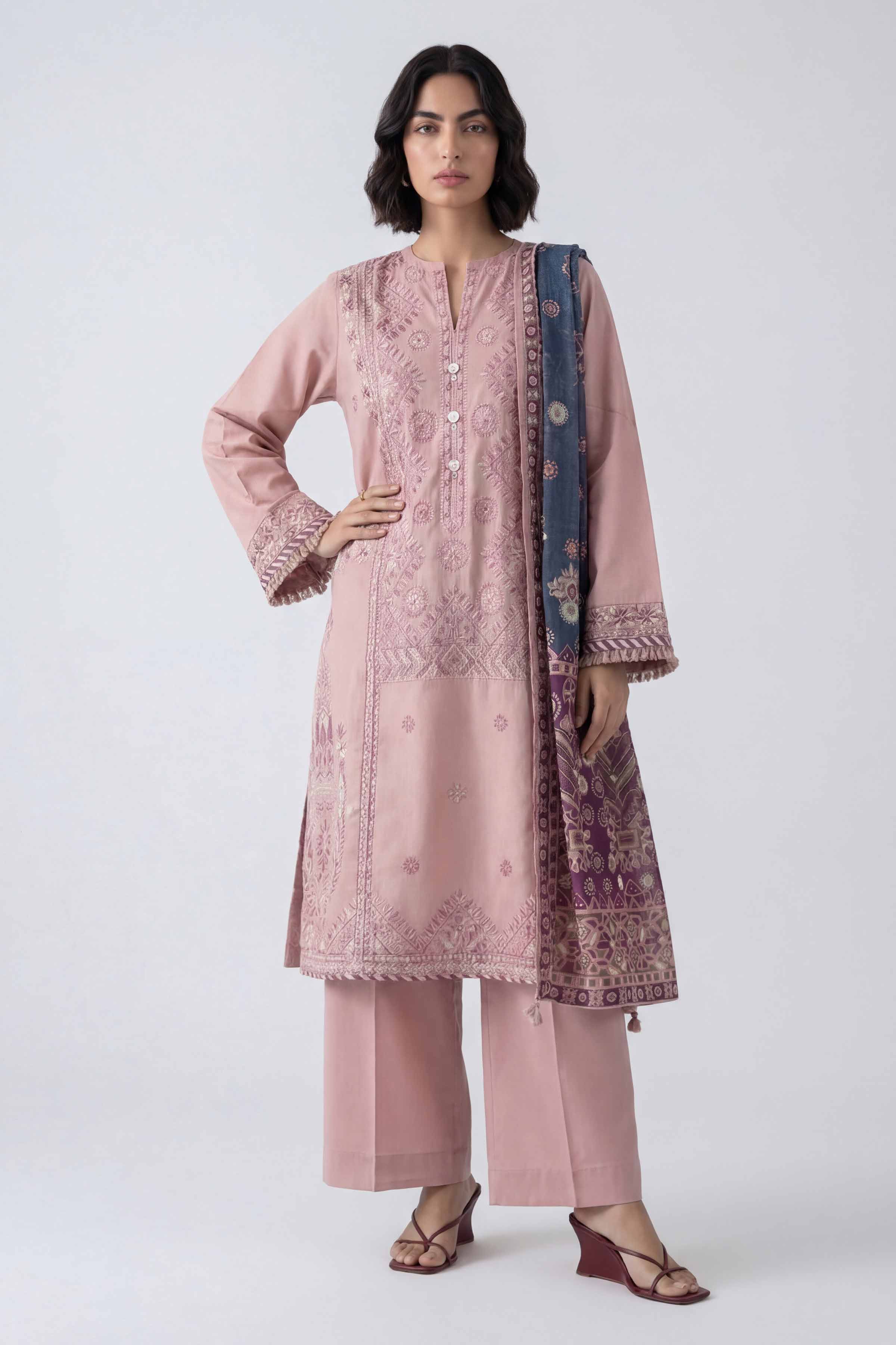 3 Piece - Digital Printed Embroidered Suit - 42601734 for Women - Unstitched Collection | Nishat | Shop Online