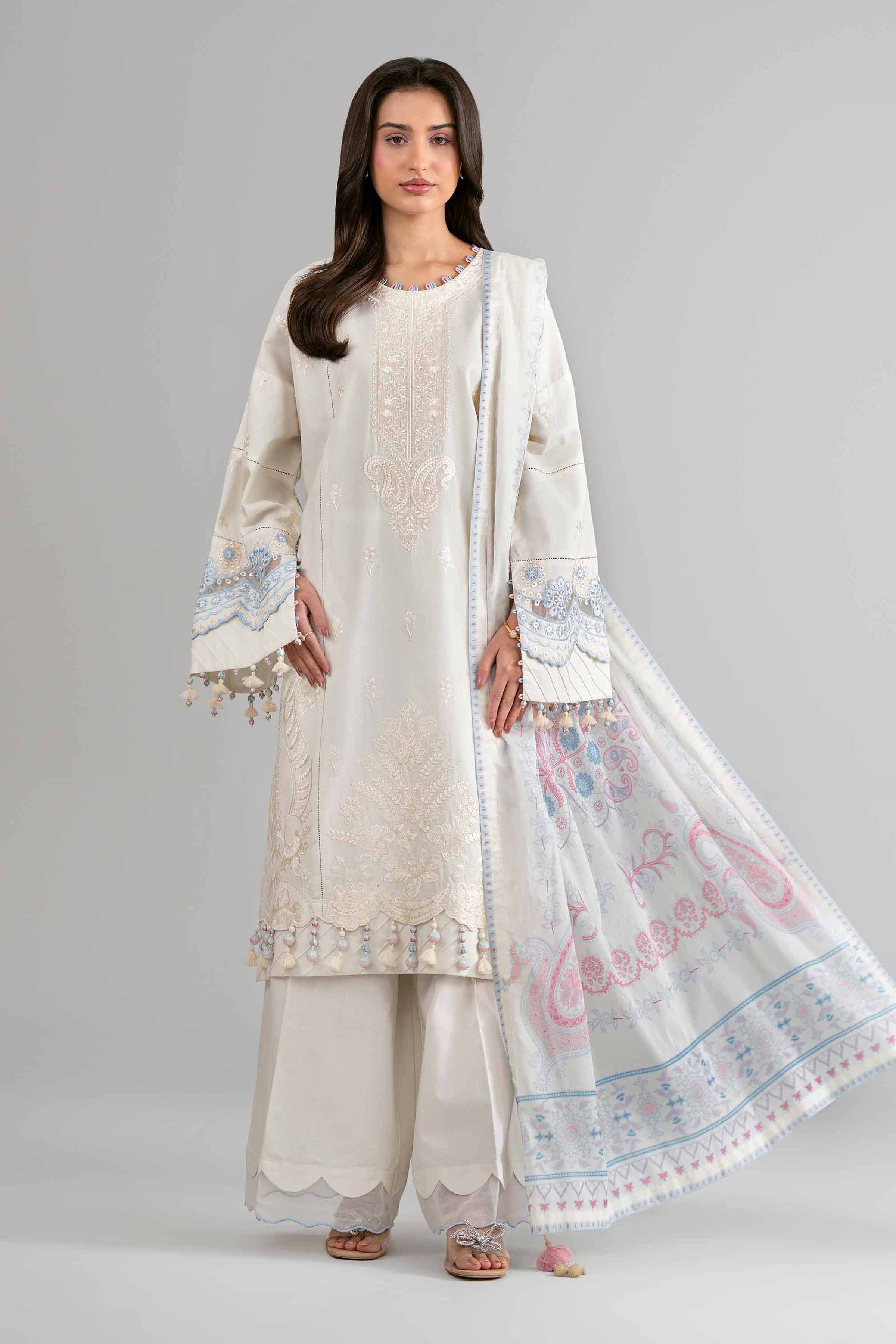 3 Piece - Digital Printed Embroidered Suit - 42601735