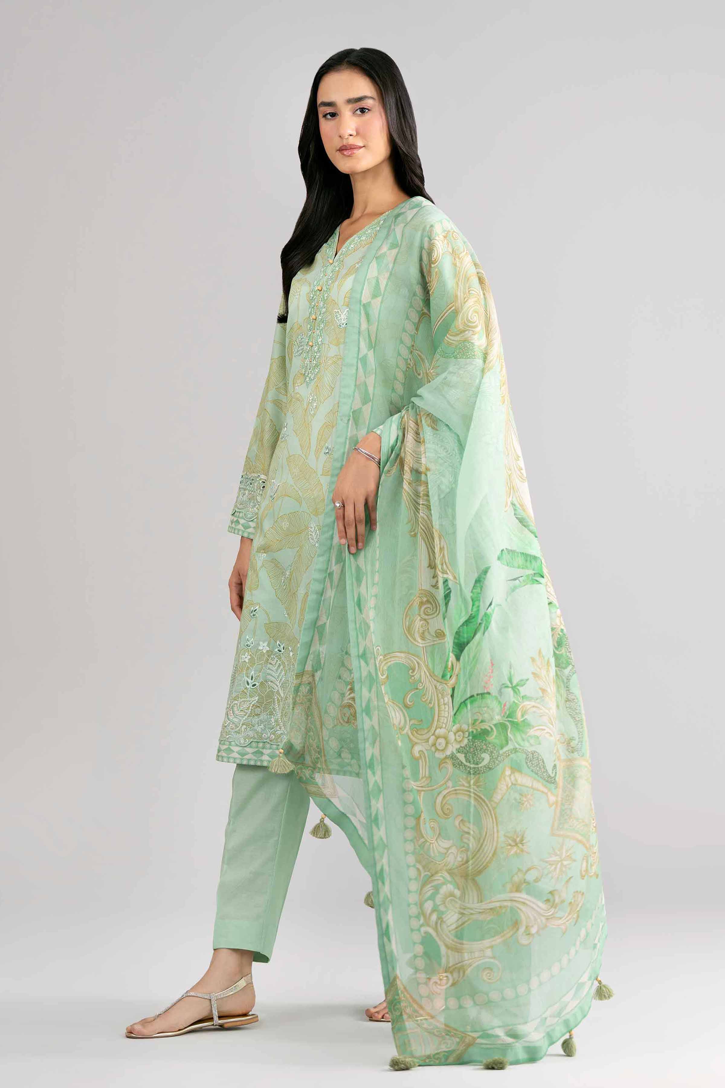 3 Piece - Digital Printed Embroidered Suit - 42601742 for Women - Unstitched Collection | Nishat | Shop Online