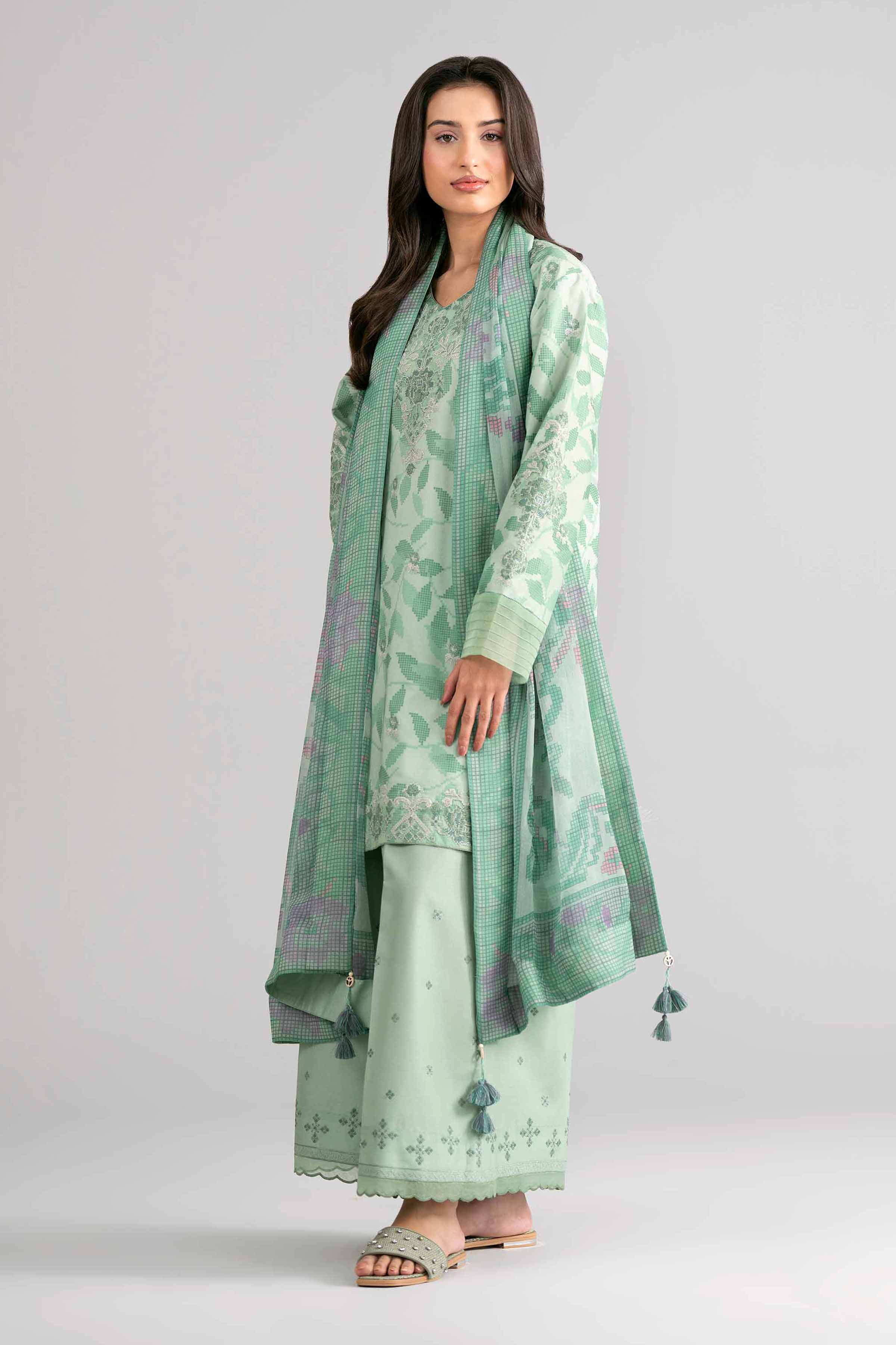 3 Piece - Digital Printed Embroidered Suit - 42601743 for Women - Unstitched Collection | Nishat | Shop Online