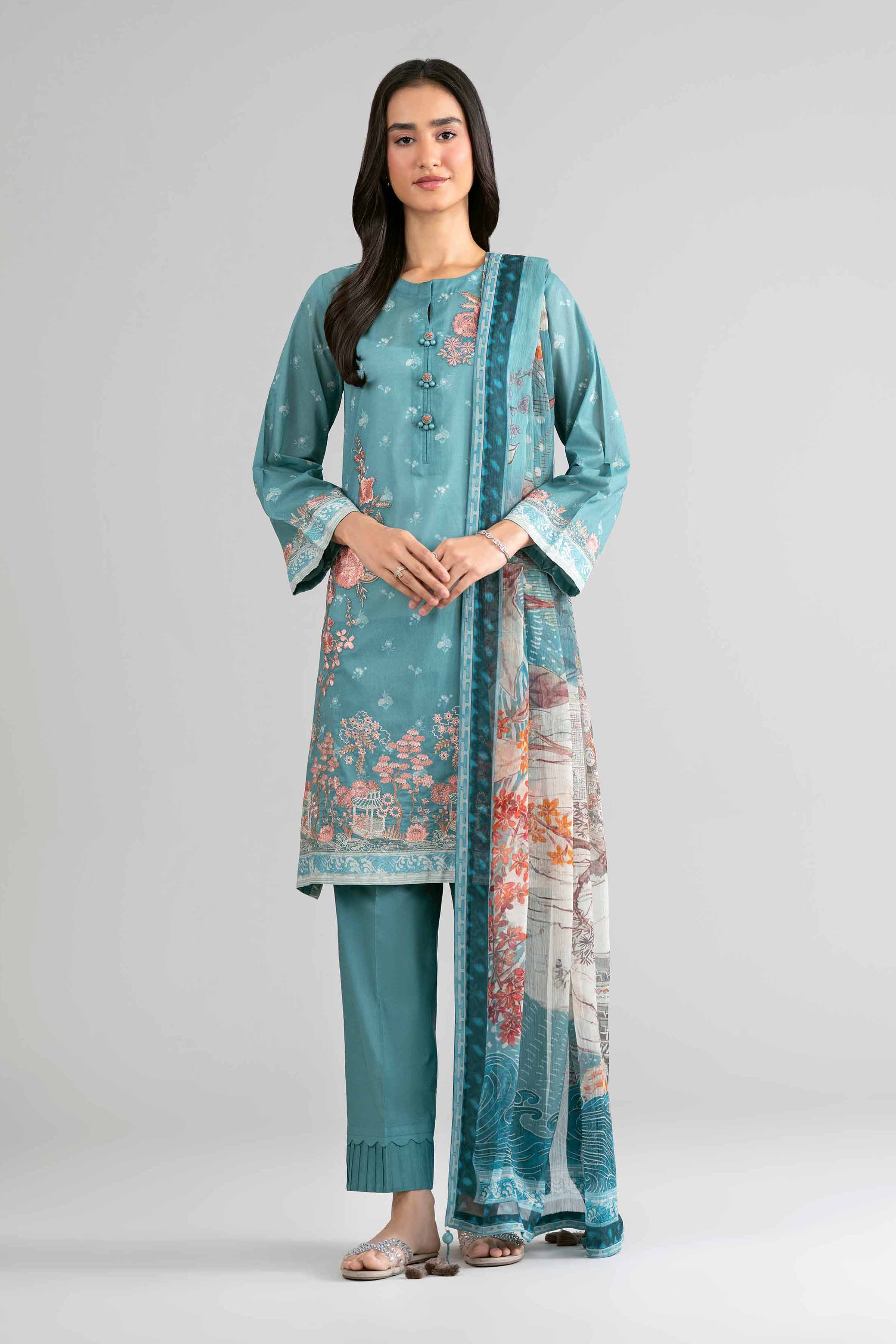 3 Piece - Digital Printed Embroidered Suit - 42601748 for Women - Unstitched Collection | Nishat | Shop Online