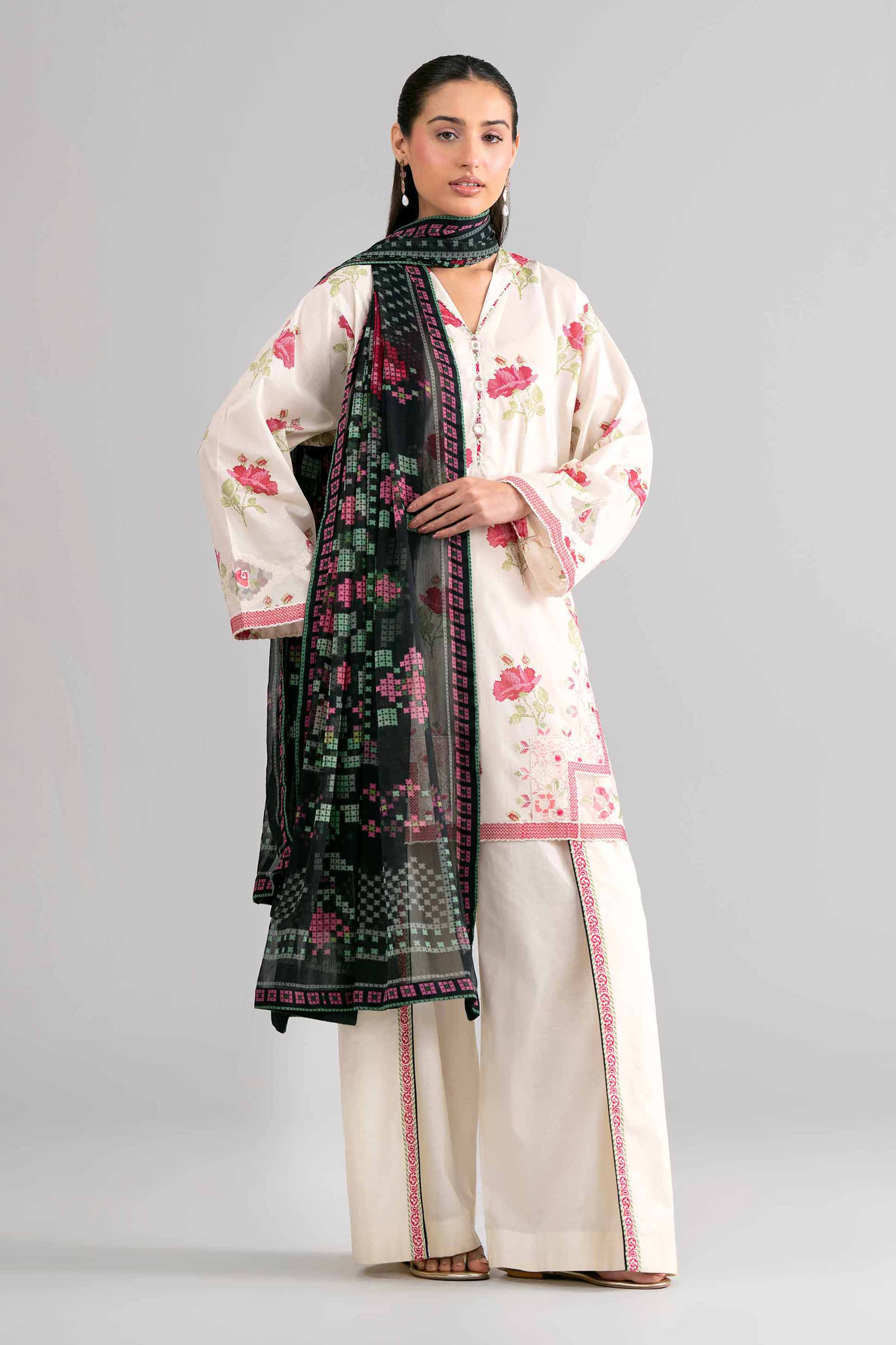 3 Piece - Digital Printed Embroidered Suit - 42601753 for Women - Unstitched Collection | Nishat | Shop Online