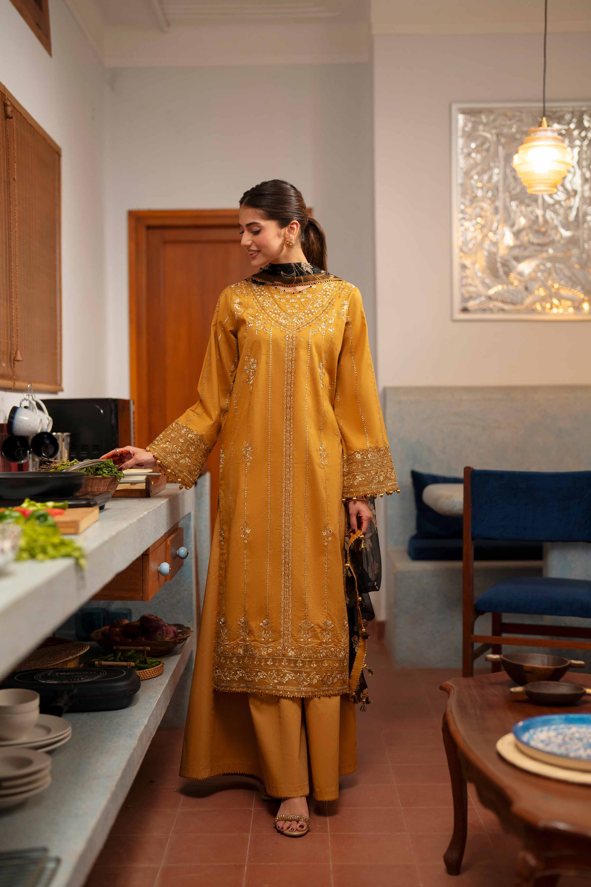 3 Piece - Digital Printed Embroidered Suit - 42601771