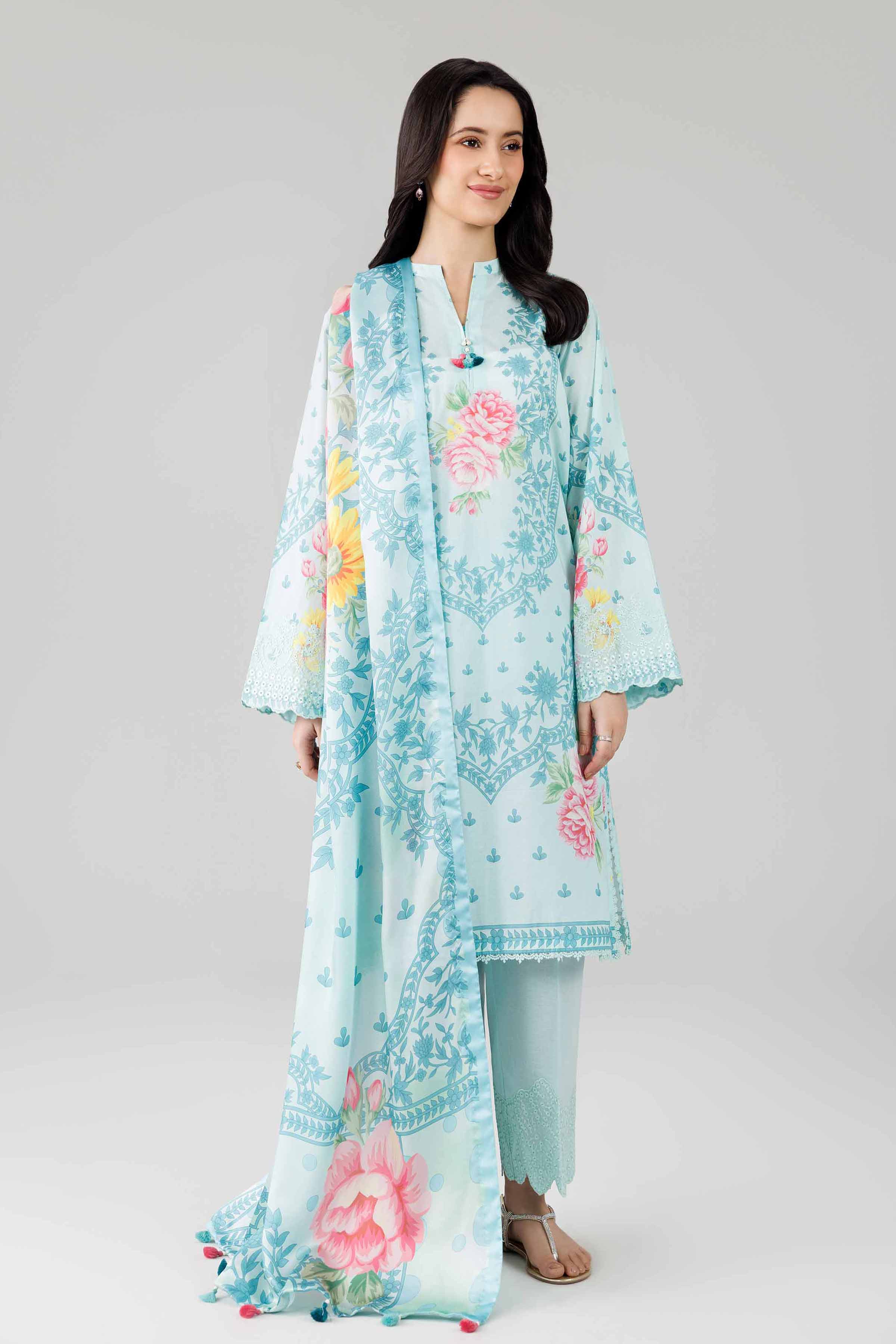 3 Piece - Digital Printed Embroidered Suit - 42601799 for Women - Unstitched Collection | Nishat | Shop Online