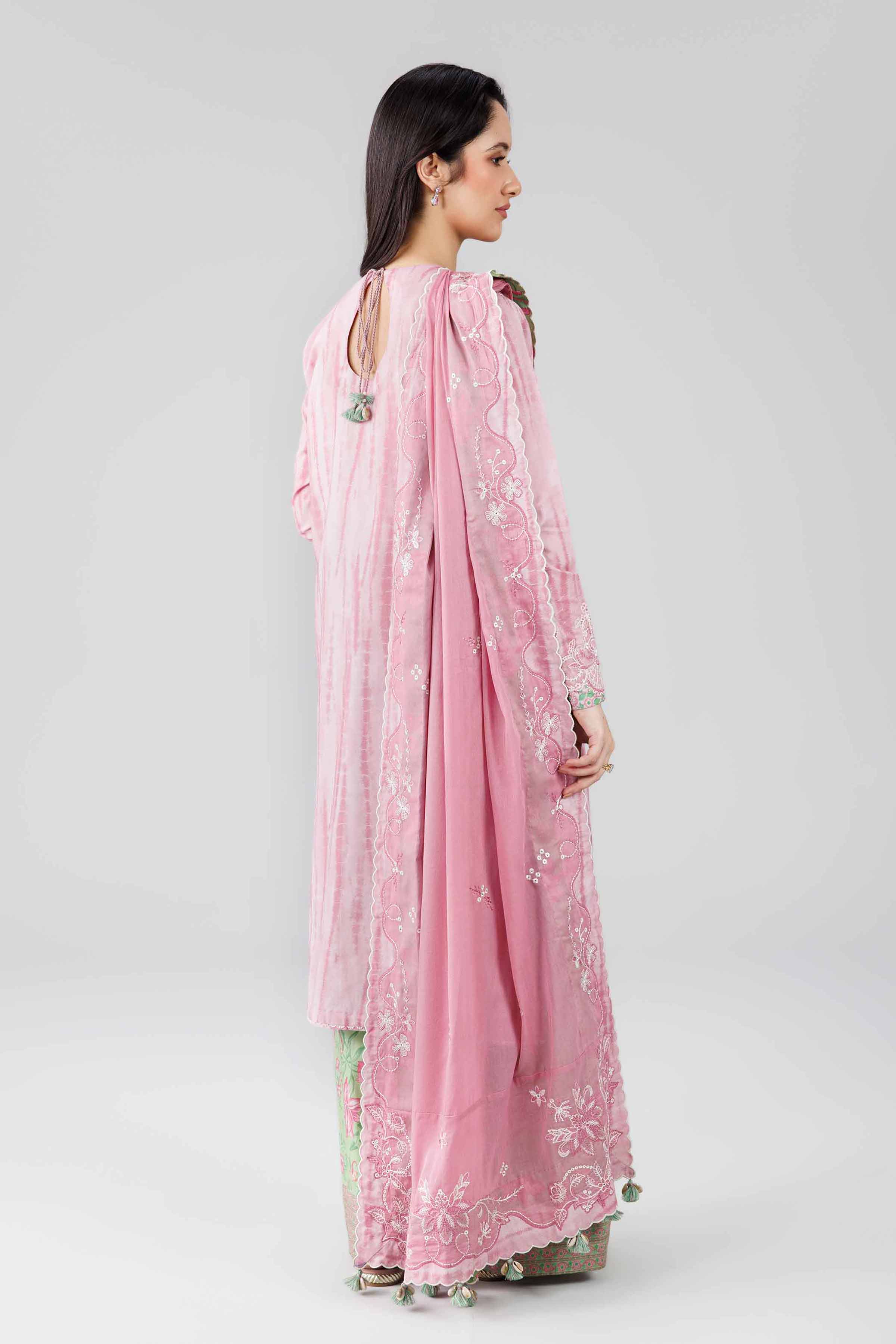 3 Piece - Printed Embroidered Suit - 42601810