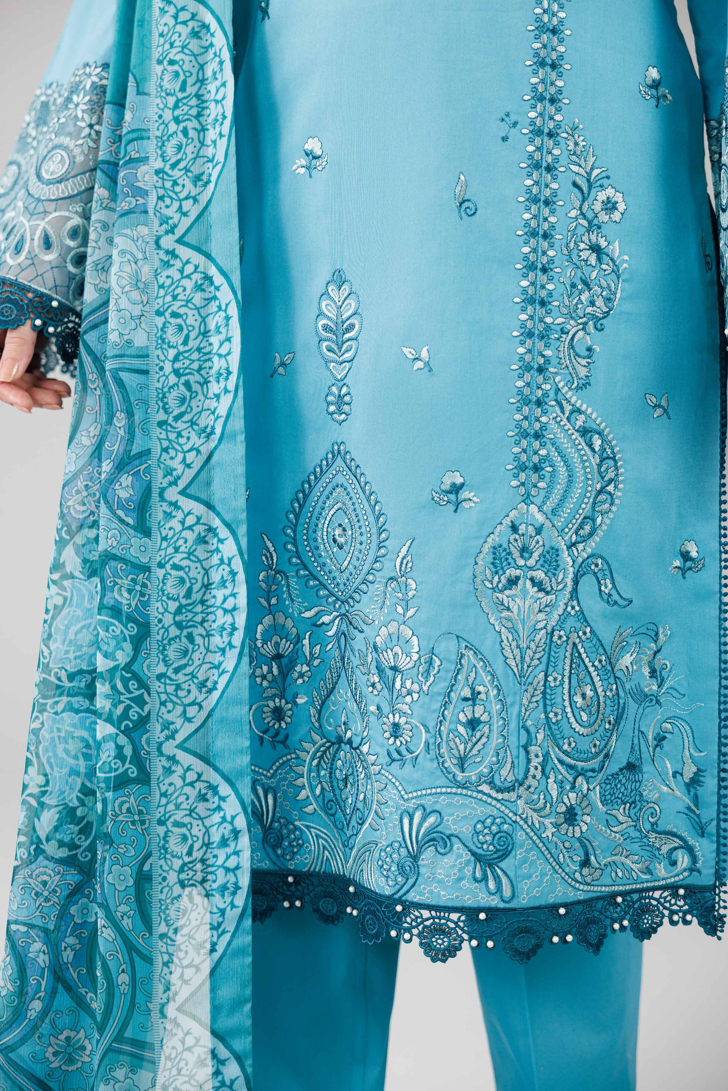 3 Piece - Digital Printed Embroidered Suit - 42601831