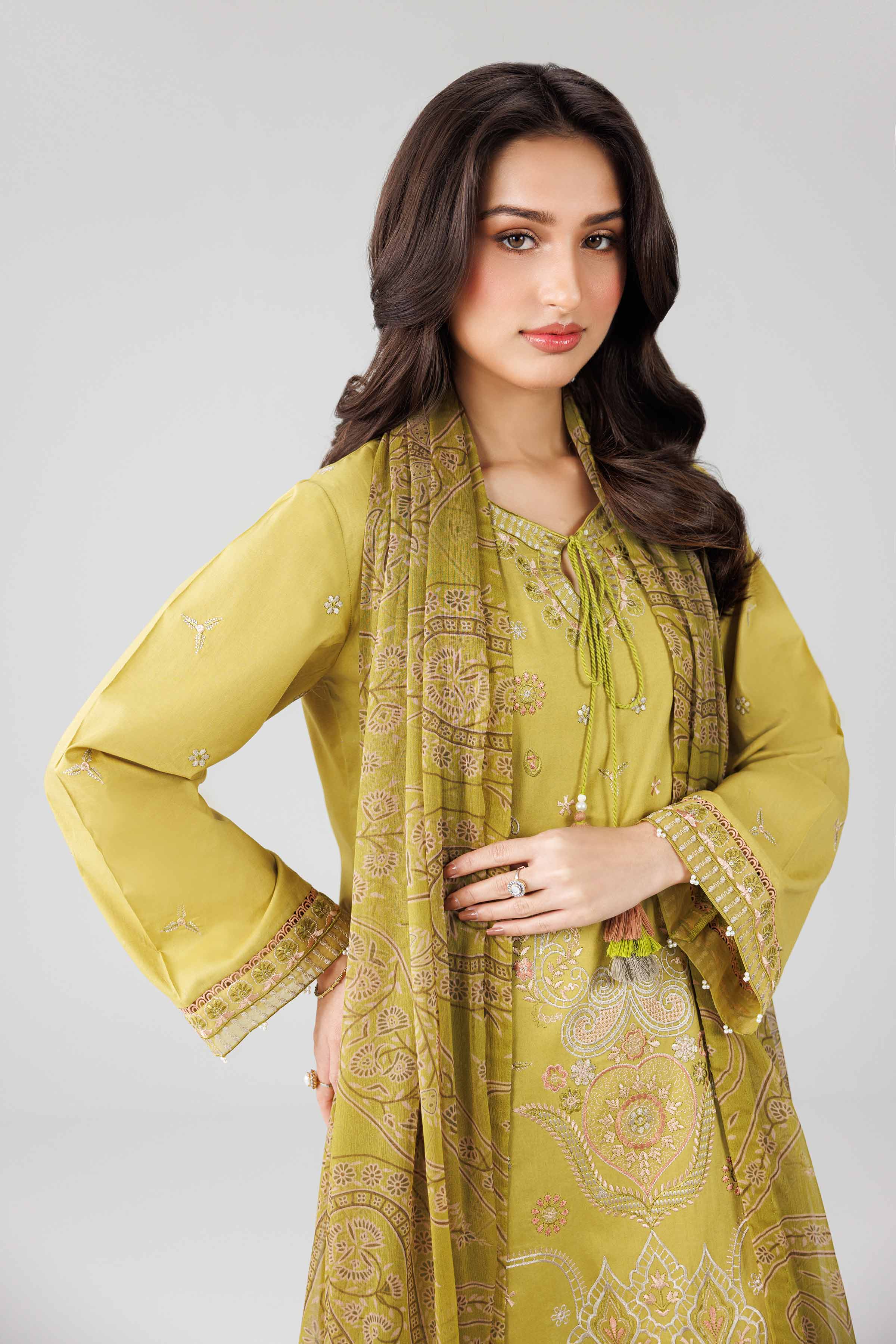 3 Piece - Digital Printed Embroidered Suit - 42601832