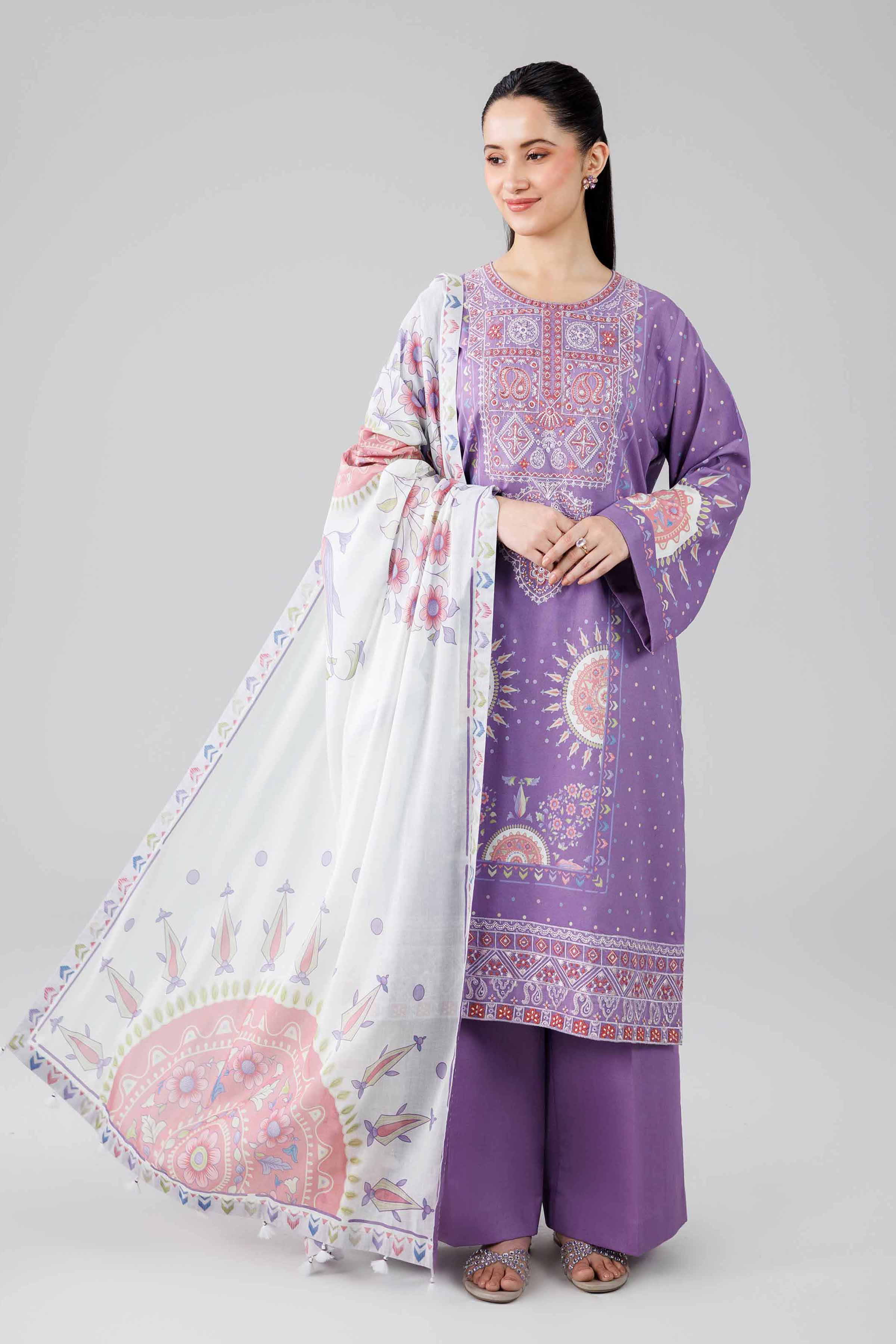 3 Piece - Digital Printed Embroidered Suit - 42601835 for Women - Unstitched Collection | Nishat | Shop Online