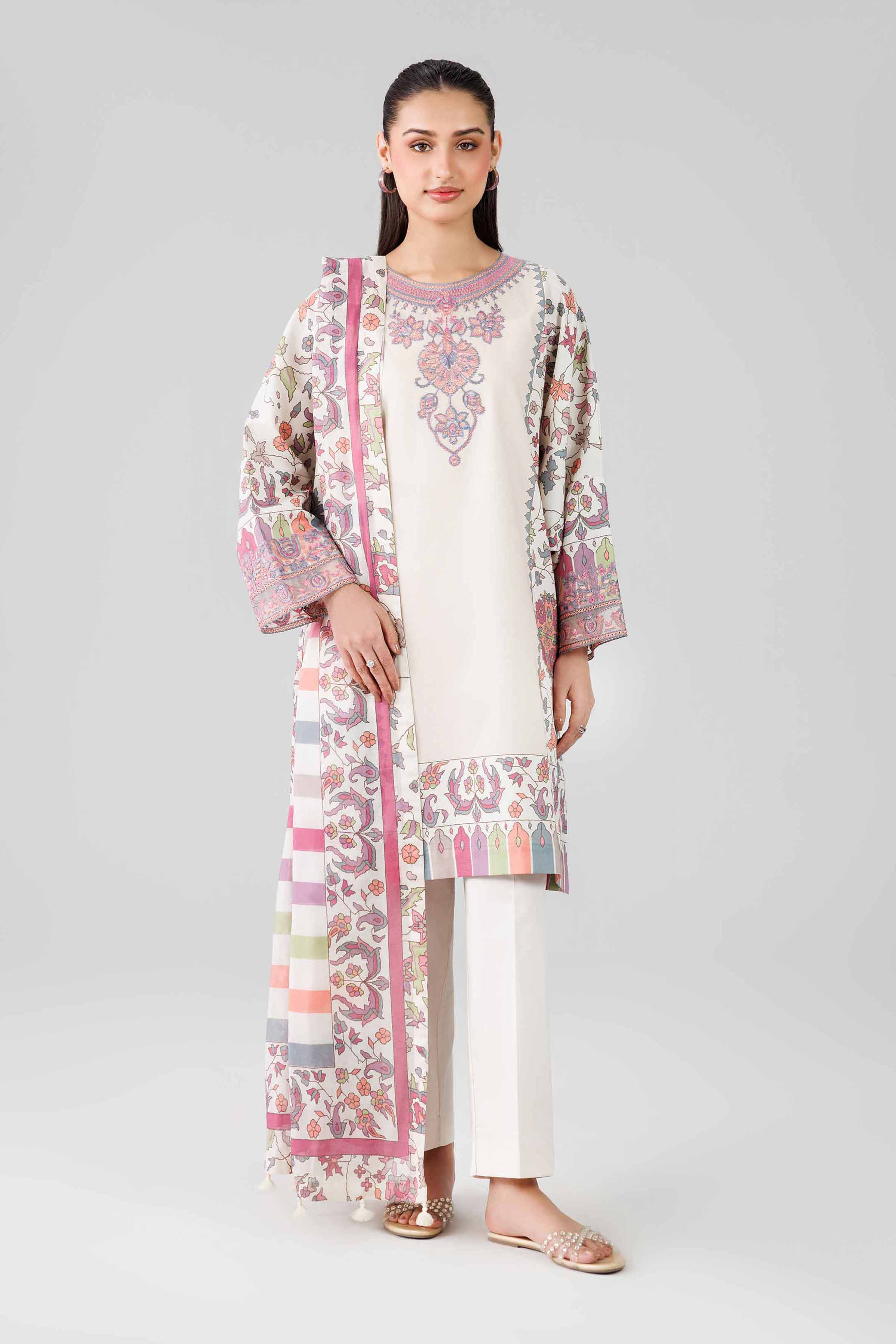 3 Piece - Digital Printed Embroidered Suit - 42601837 for Women - Unstitched Collection | Nishat | Shop Online