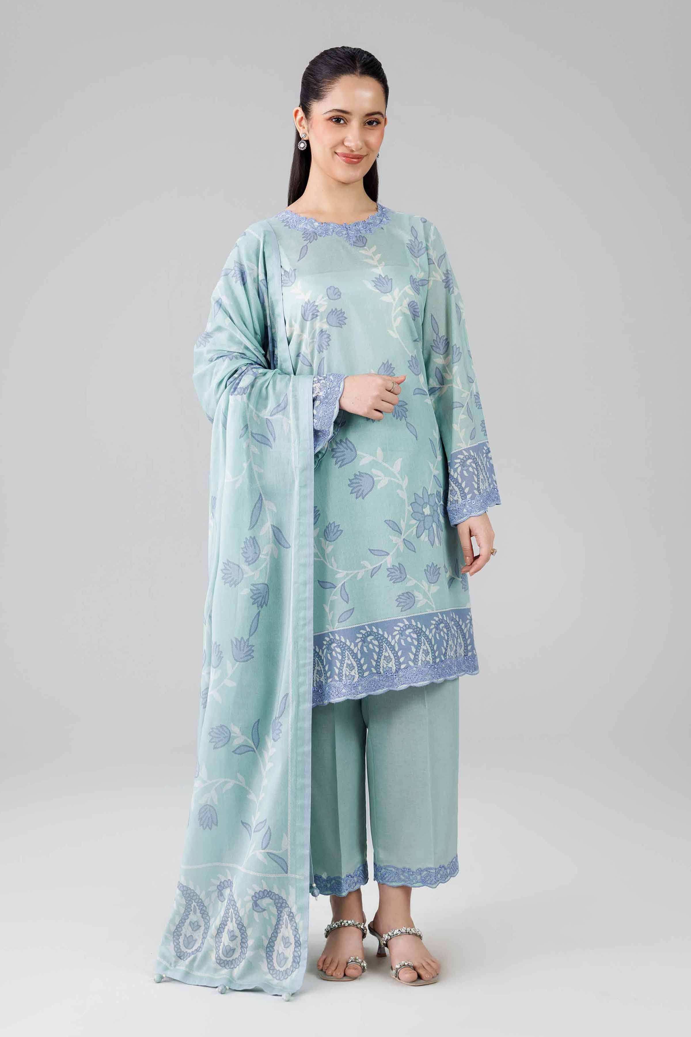 3 Piece - Digital Printed Embroidered Suit - 42601839 for Women - Unstitched Collection | Nishat | Shop Online